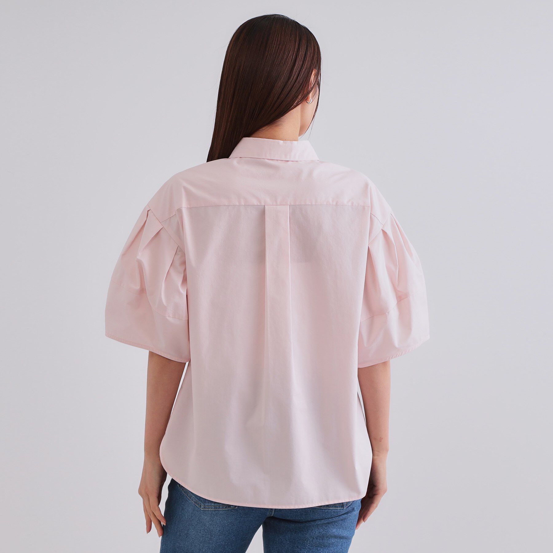 OPAQUE.CLIP「《美人百花掲載》ランタンスリーブシャツ【洗濯機洗い可】」|シャツ・ブラウス|