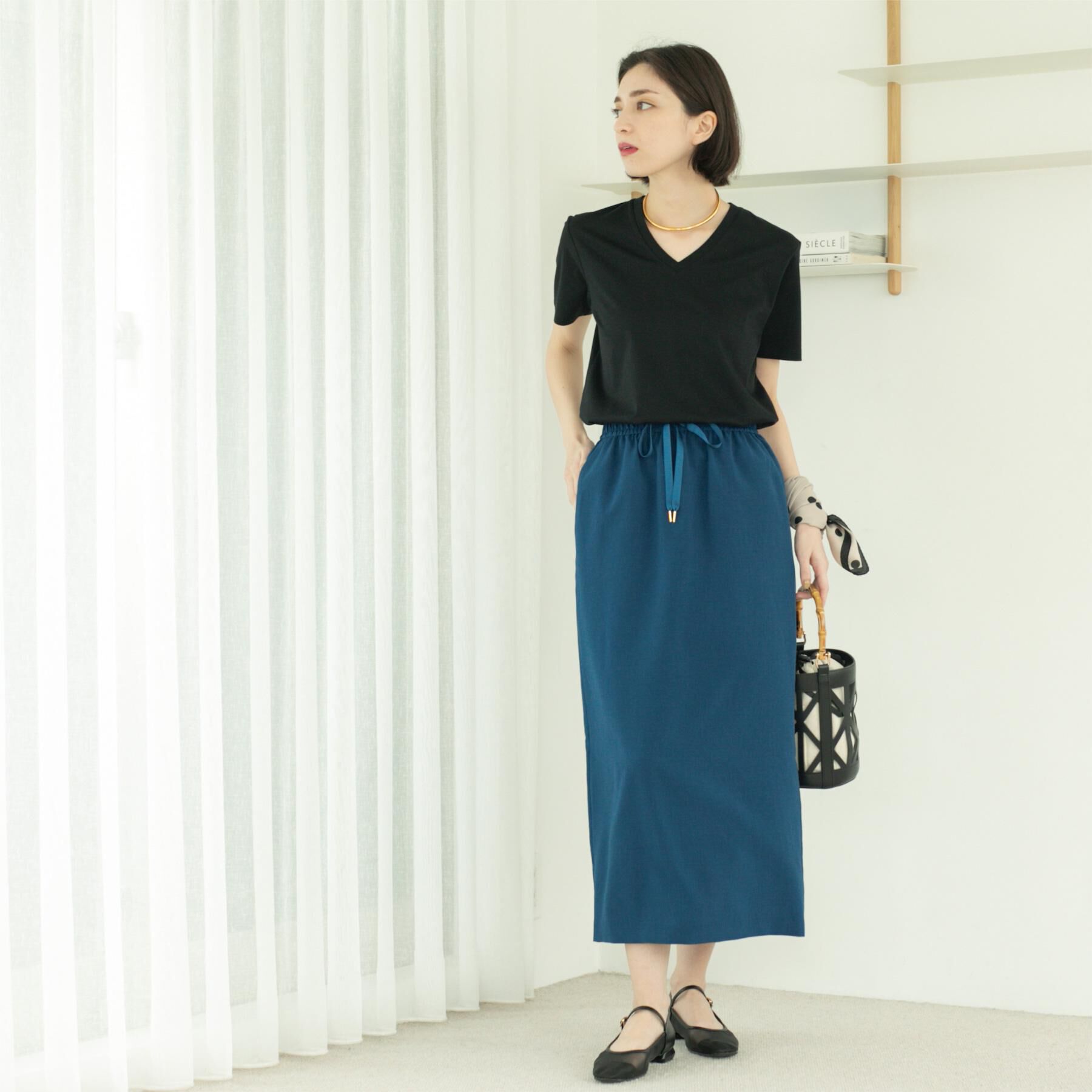 OPAQUE.CLIP「リネンライクイージースカート【洗濯機洗い可/吸水速乾/接触冷感】」|スカート|