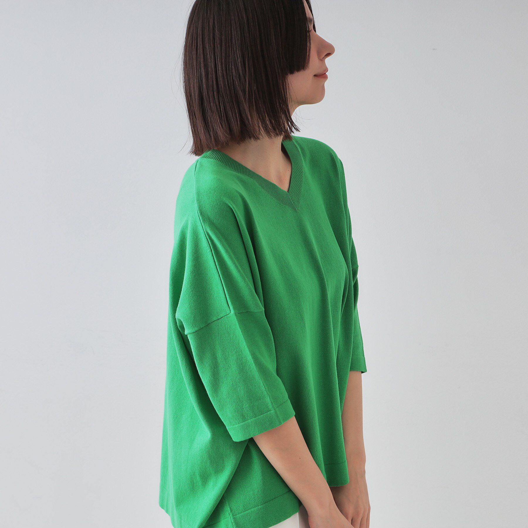 OPAQUE.CLIP「リラクシーワイドVネックニット【洗濯機洗い可】」|ニット・セーター|