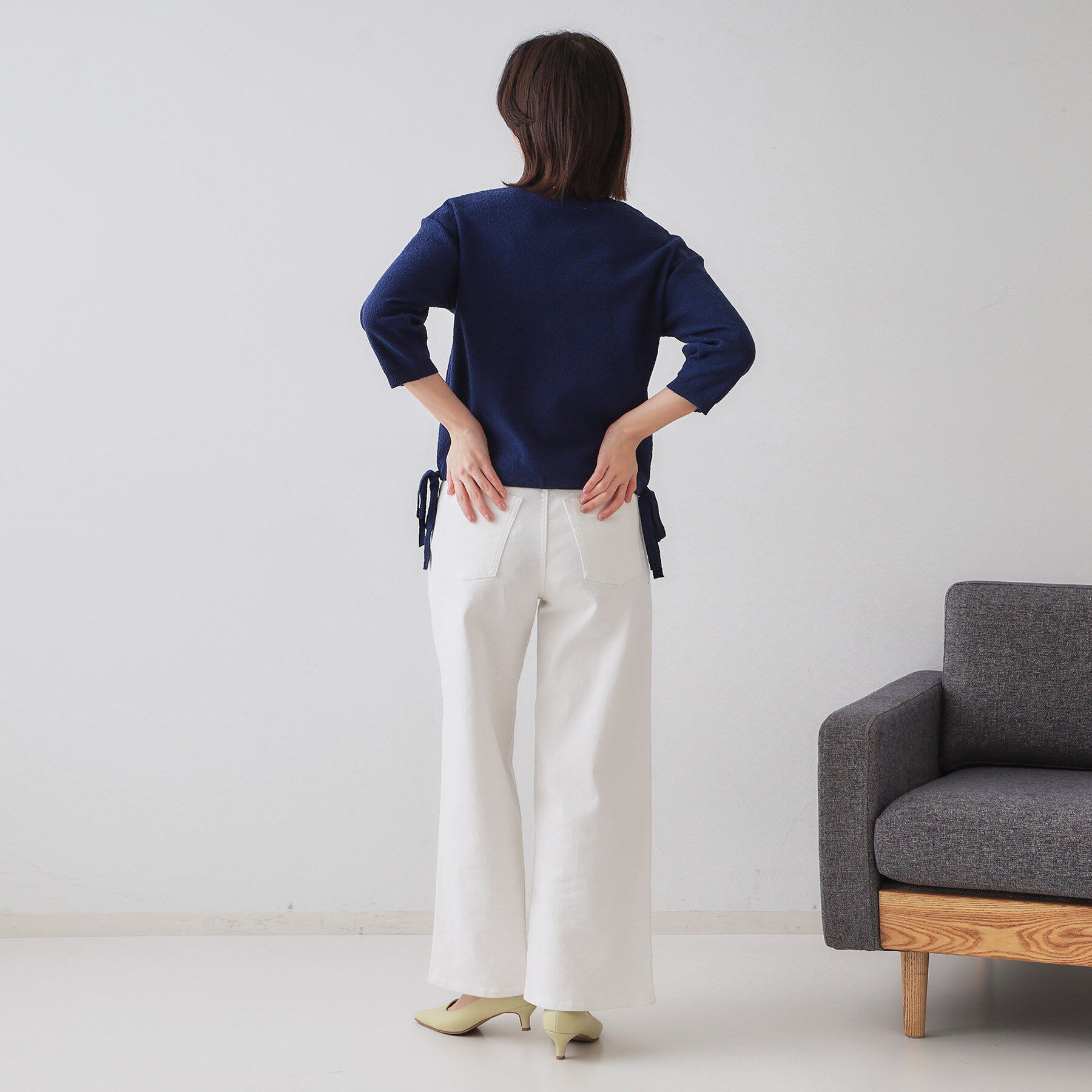 OPAQUE.CLIP「サイドリボンニット【洗濯機洗い可】」|ニット・セーター|