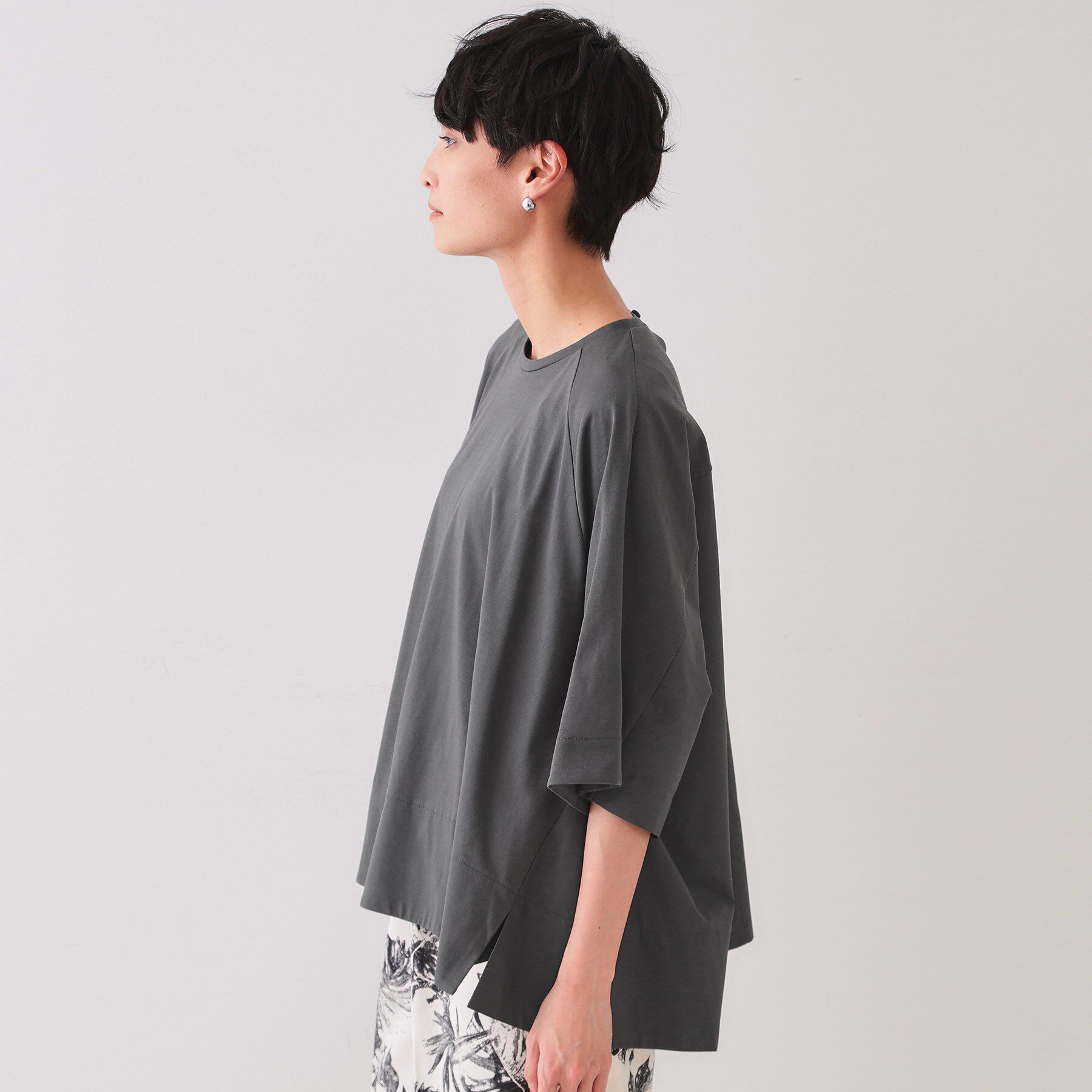 OPAQUE.CLIP「バックフハクドッキングAラインカットソー【洗濯機洗い可】」|Tシャツ・カットソー|