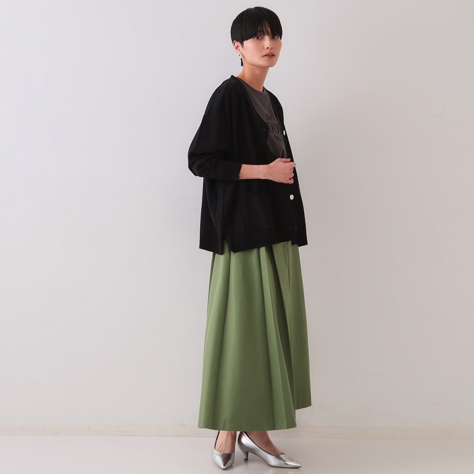 OPAQUE.CLIP「ワイドVネックニットカーディガン【洗濯機洗い可】」|カーディガン|