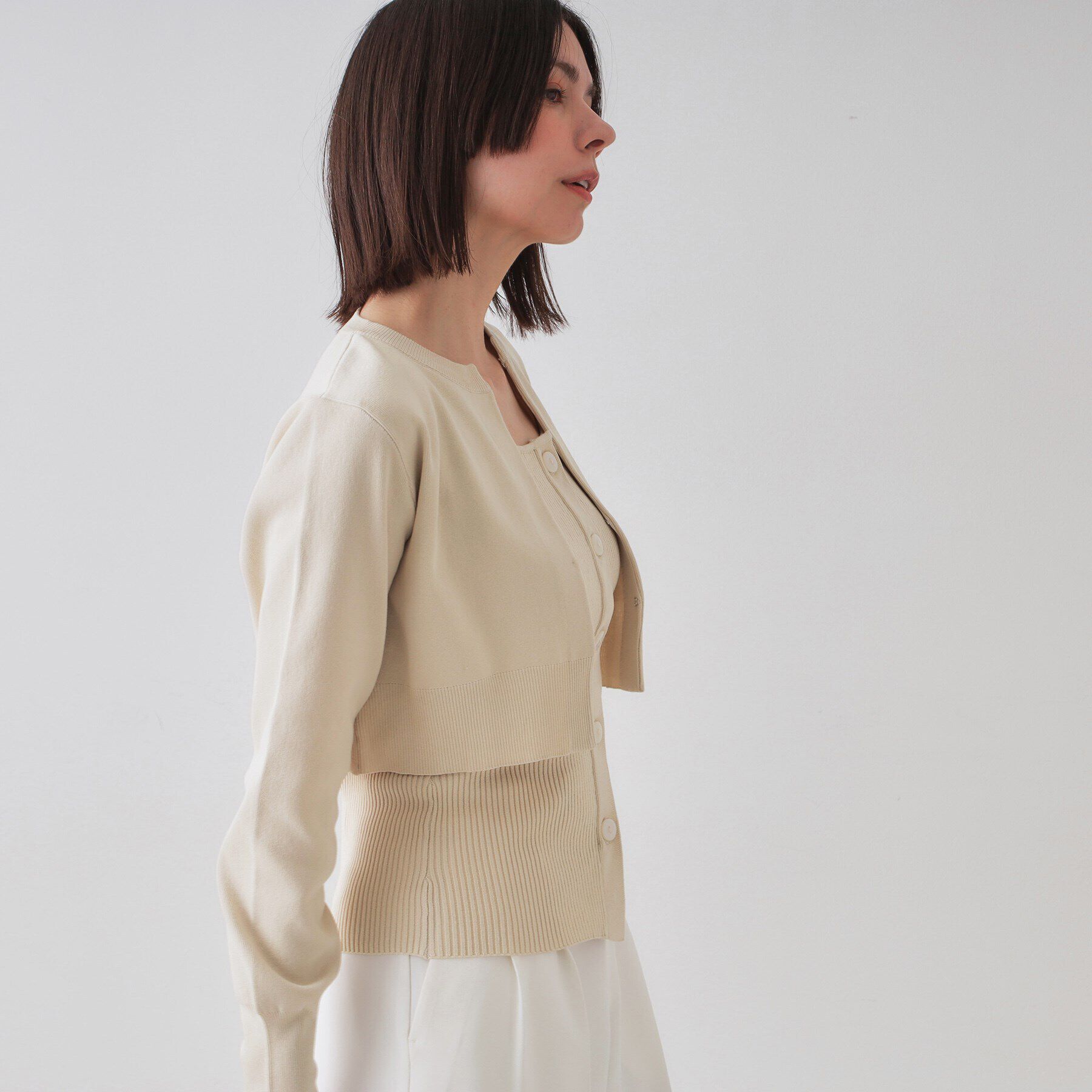 OPAQUE.CLIP「《美人百花掲載》ショートカーディガン&times;リブキャミソール【洗濯機洗い可/抗ピル】」|その他|