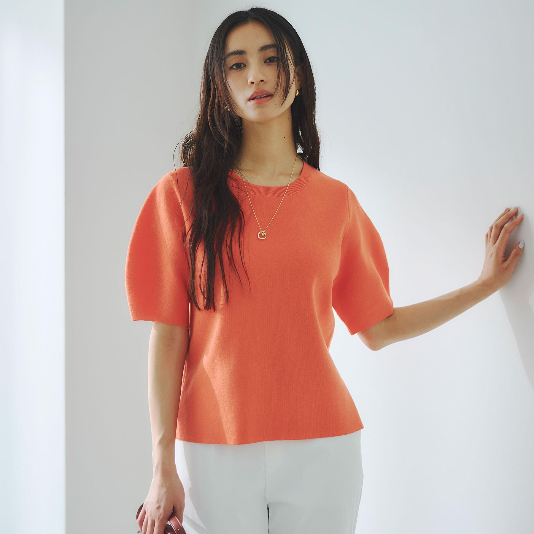 OPAQUE.CLIP「カーブスリーブニット【UV/洗濯機洗い可】」|ニット・セーター|