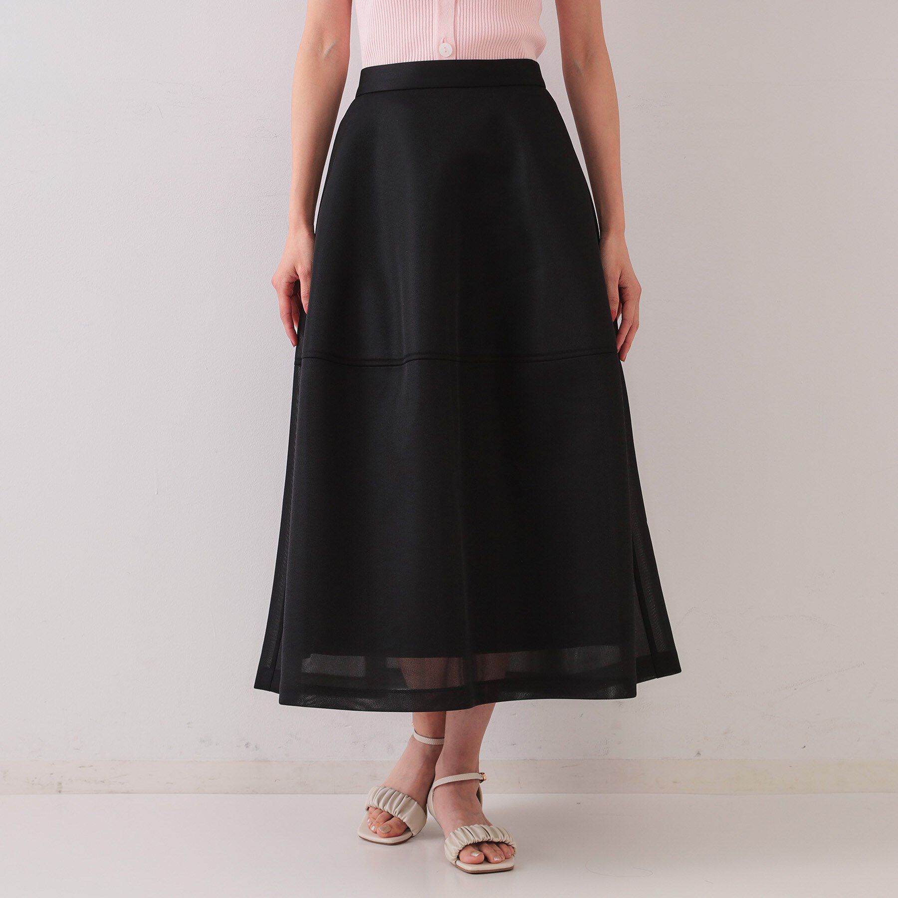 OPAQUE.CLIP「《美人百花掲載》スポンディッシュシアーフレアスカート【洗濯機洗い可】」|スカート|