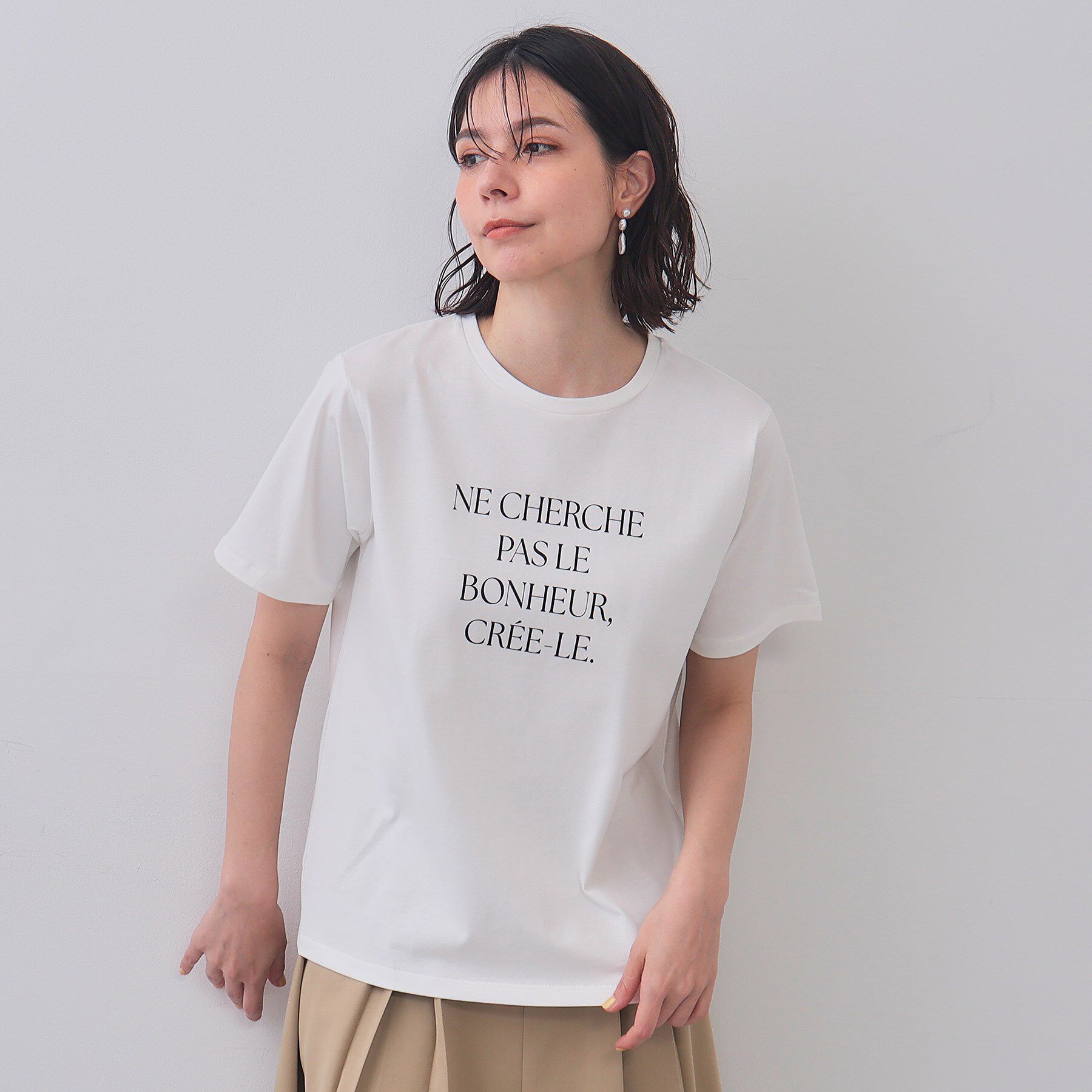 OPAQUE.CLIP「アソートロゴTシャツ【洗濯機洗い可】」|Tシャツ・カットソー|ホワイト(101)