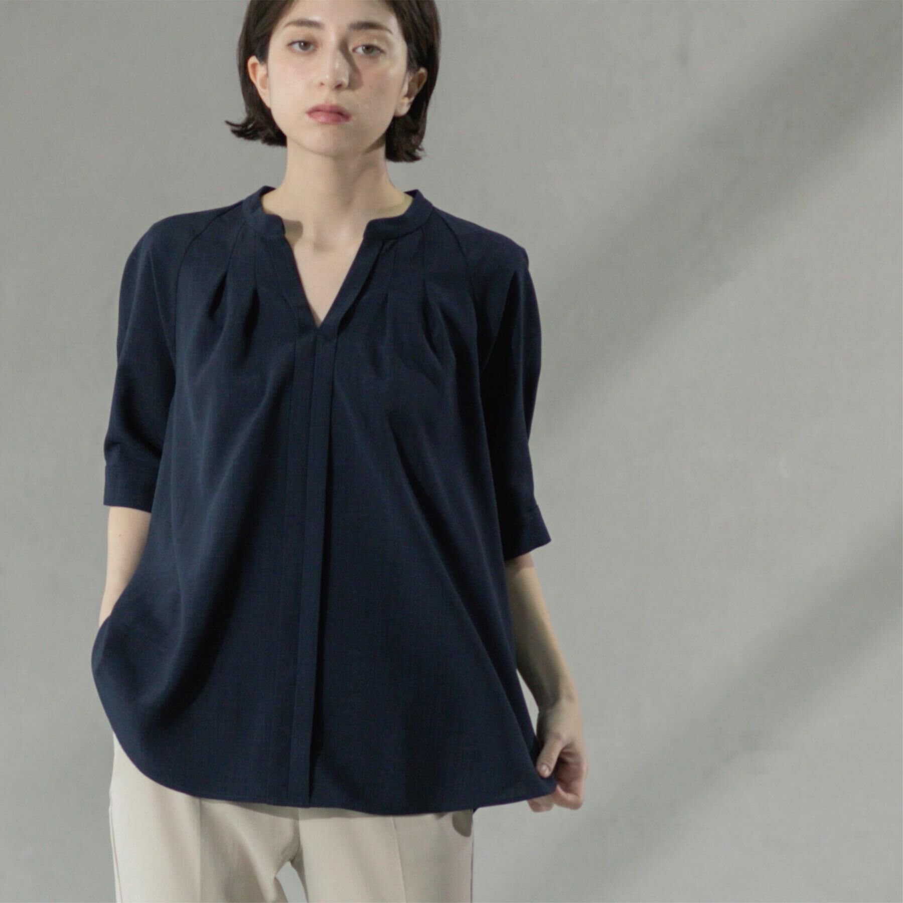 OPAQUE.CLIP「タックスキッパーブラウス【洗濯機洗い可】」|シャツ・ブラウス|