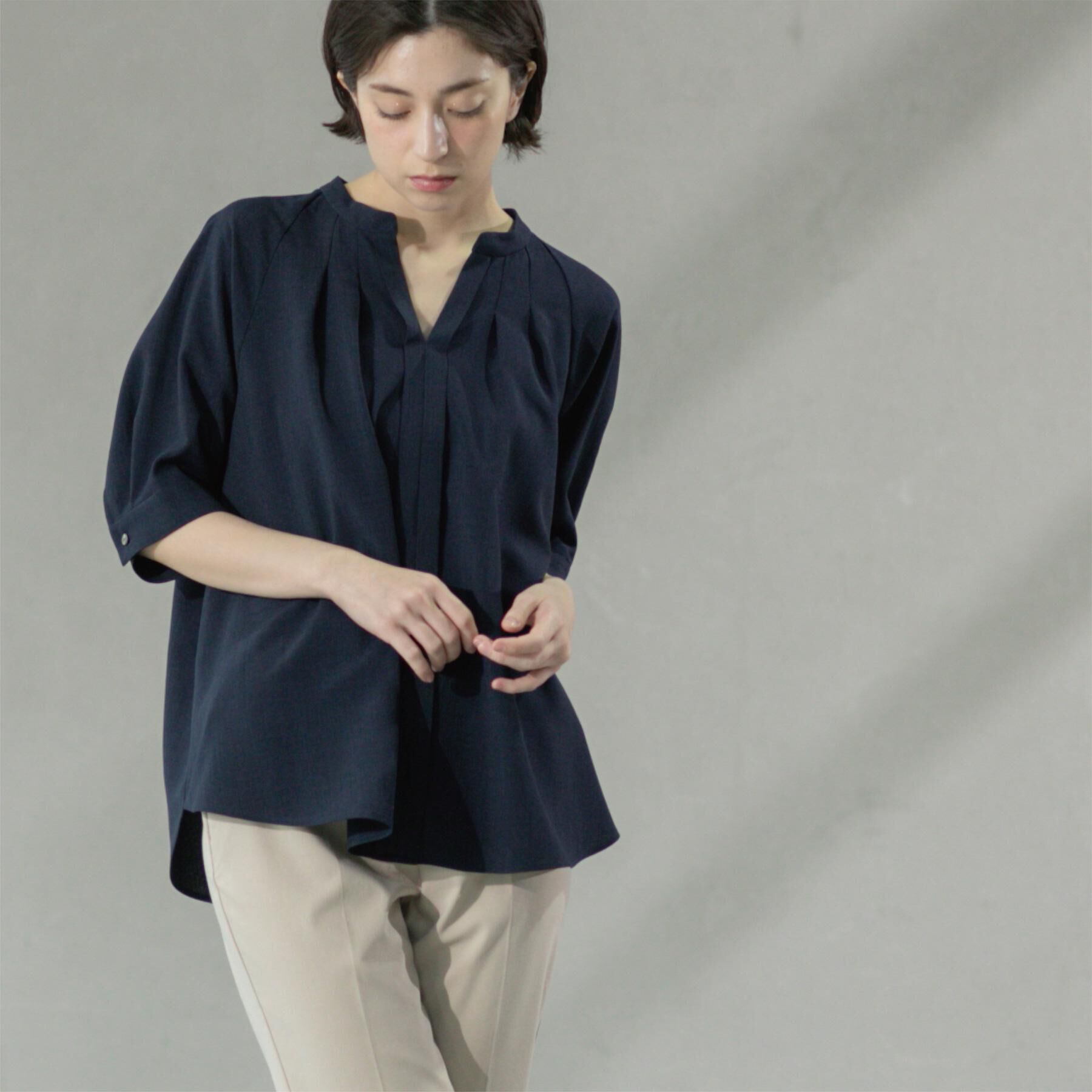 OPAQUE.CLIP「タックスキッパーブラウス【洗濯機洗い可】」|シャツ・ブラウス|