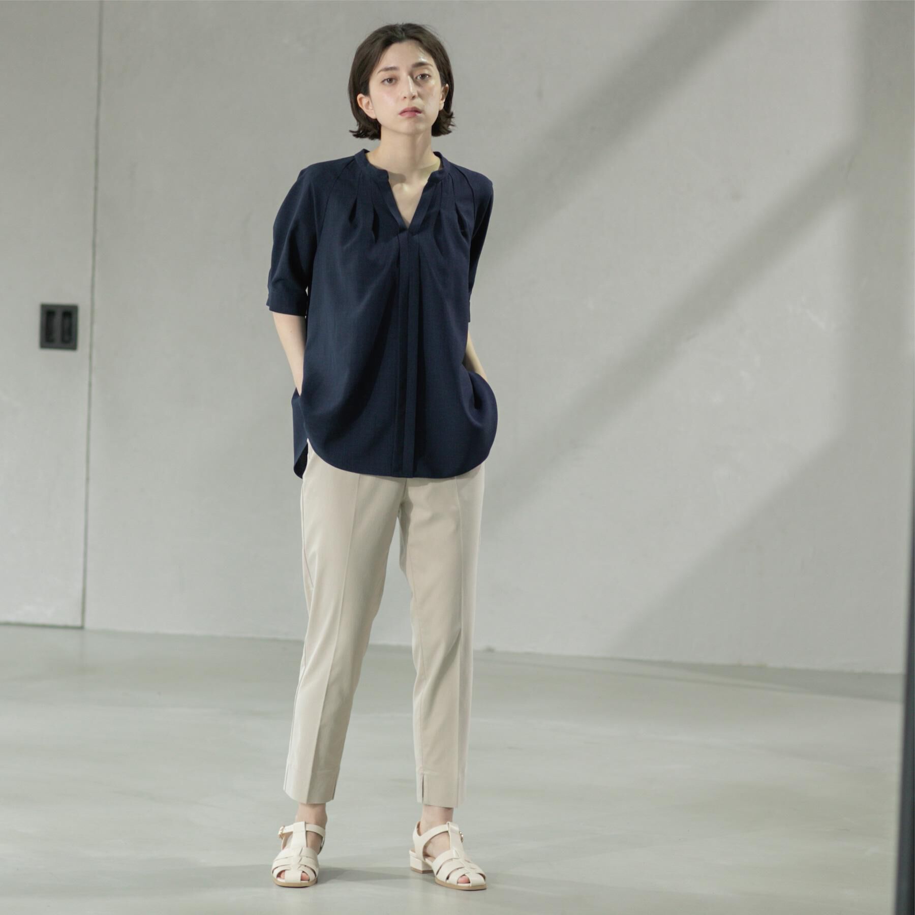 OPAQUE.CLIP「タックスキッパーブラウス【洗濯機洗い可】」|シャツ・ブラウス|