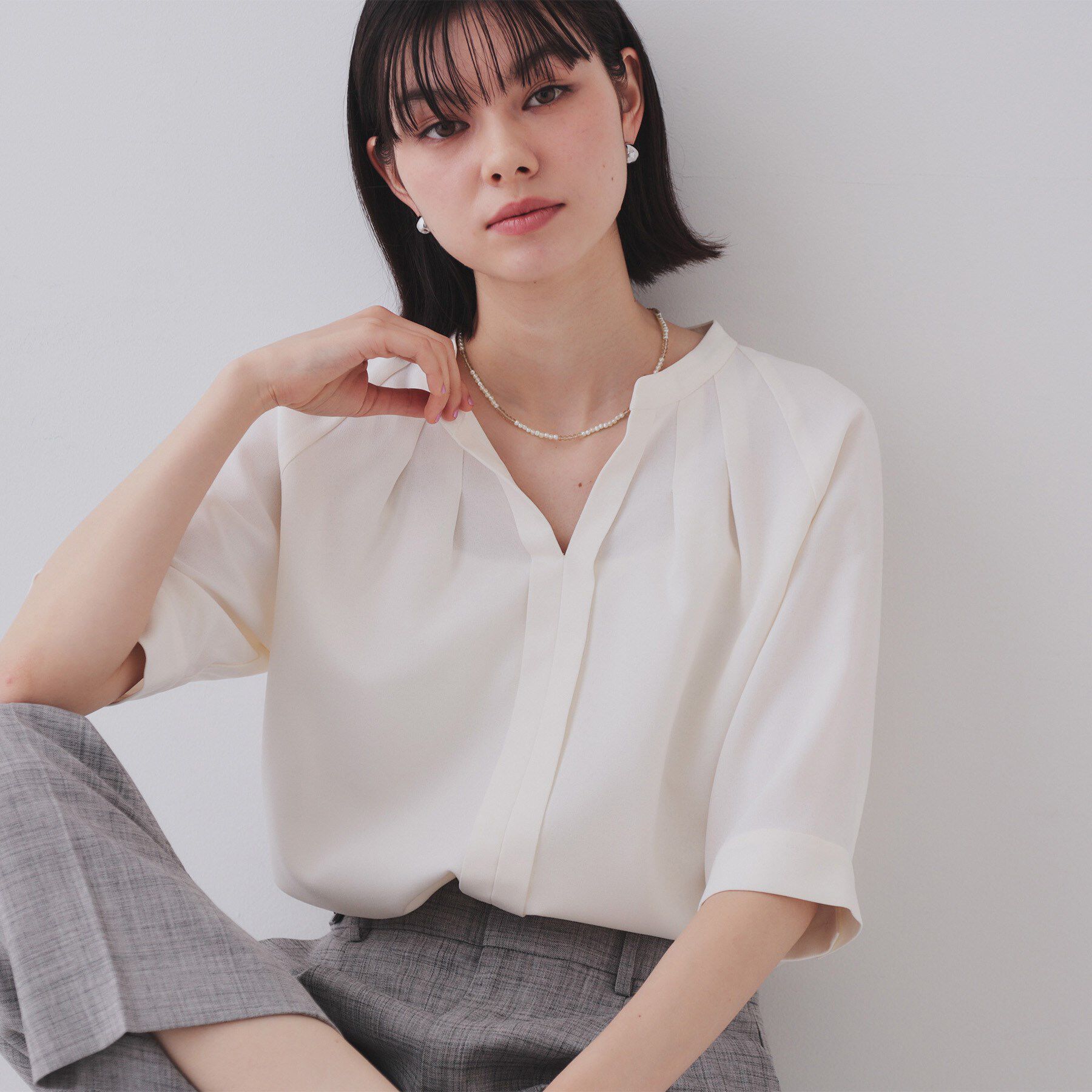 OPAQUE.CLIP「ガラスビーズネックレス」|ネックレス|