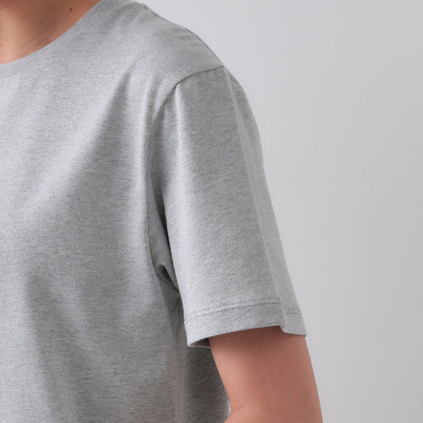 OPAQUE.CLIP「ラメベーシックTシャツ【洗濯機洗い可】」|Tシャツ・カットソー|