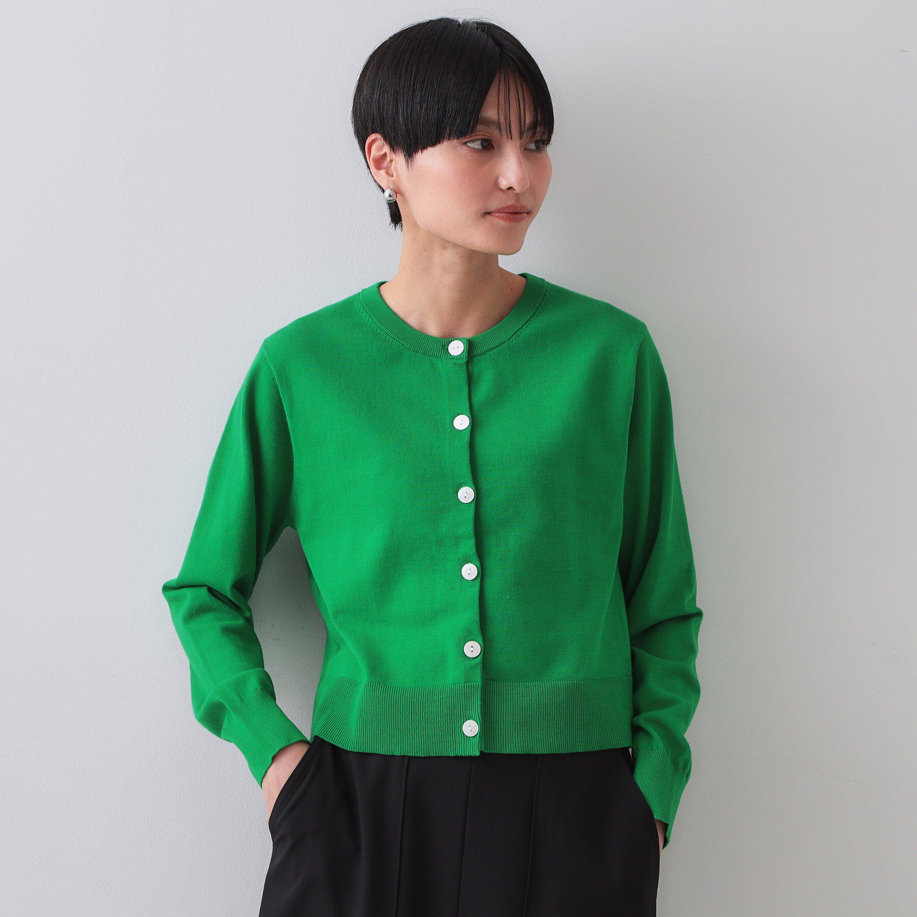 OPAQUE.CLIP「ショートニットカーディガン【UV/洗濯機洗い可】」|カーディガン|