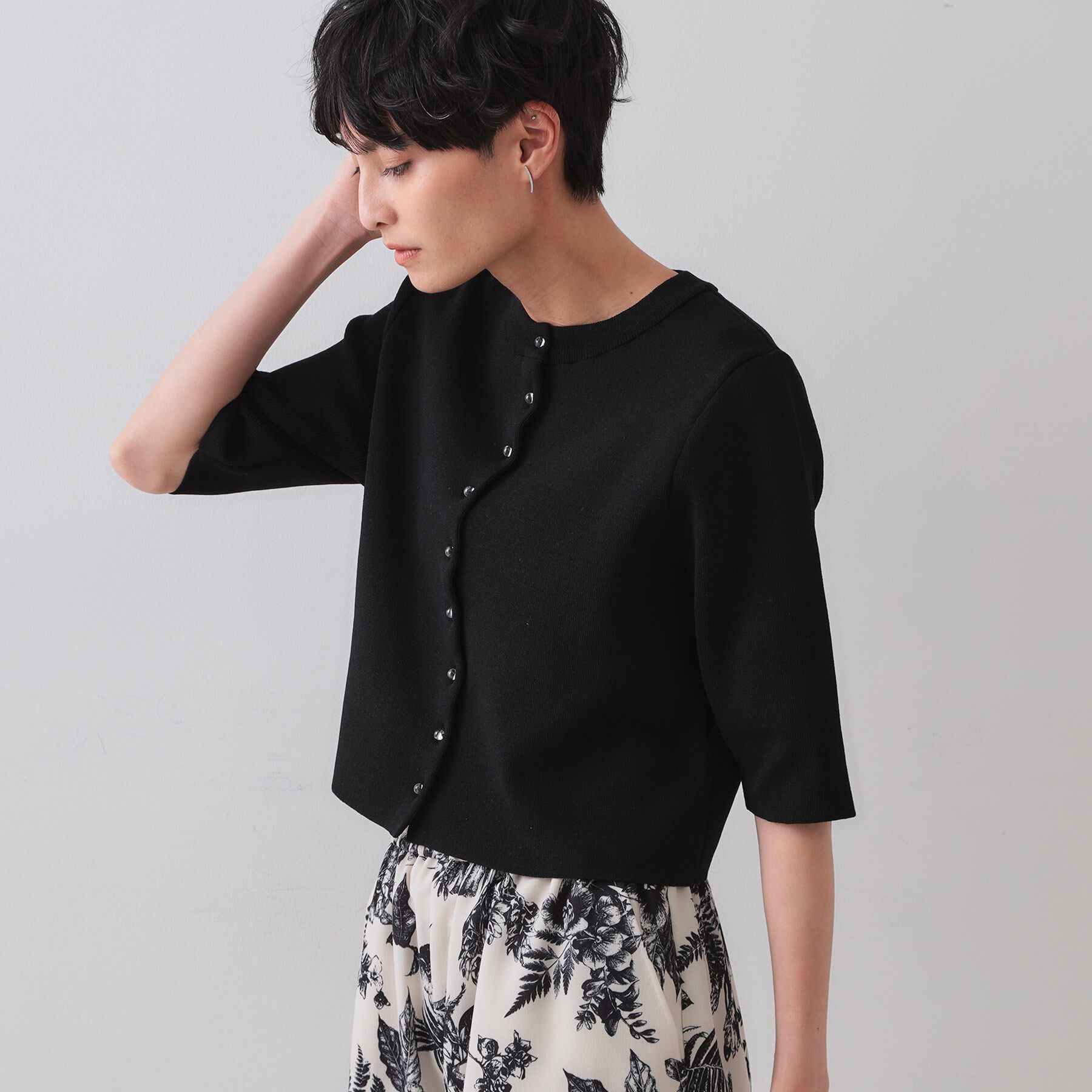 OPAQUE.CLIP「ショートニットカーディガン【洗濯機洗い可】」|カーディガン|