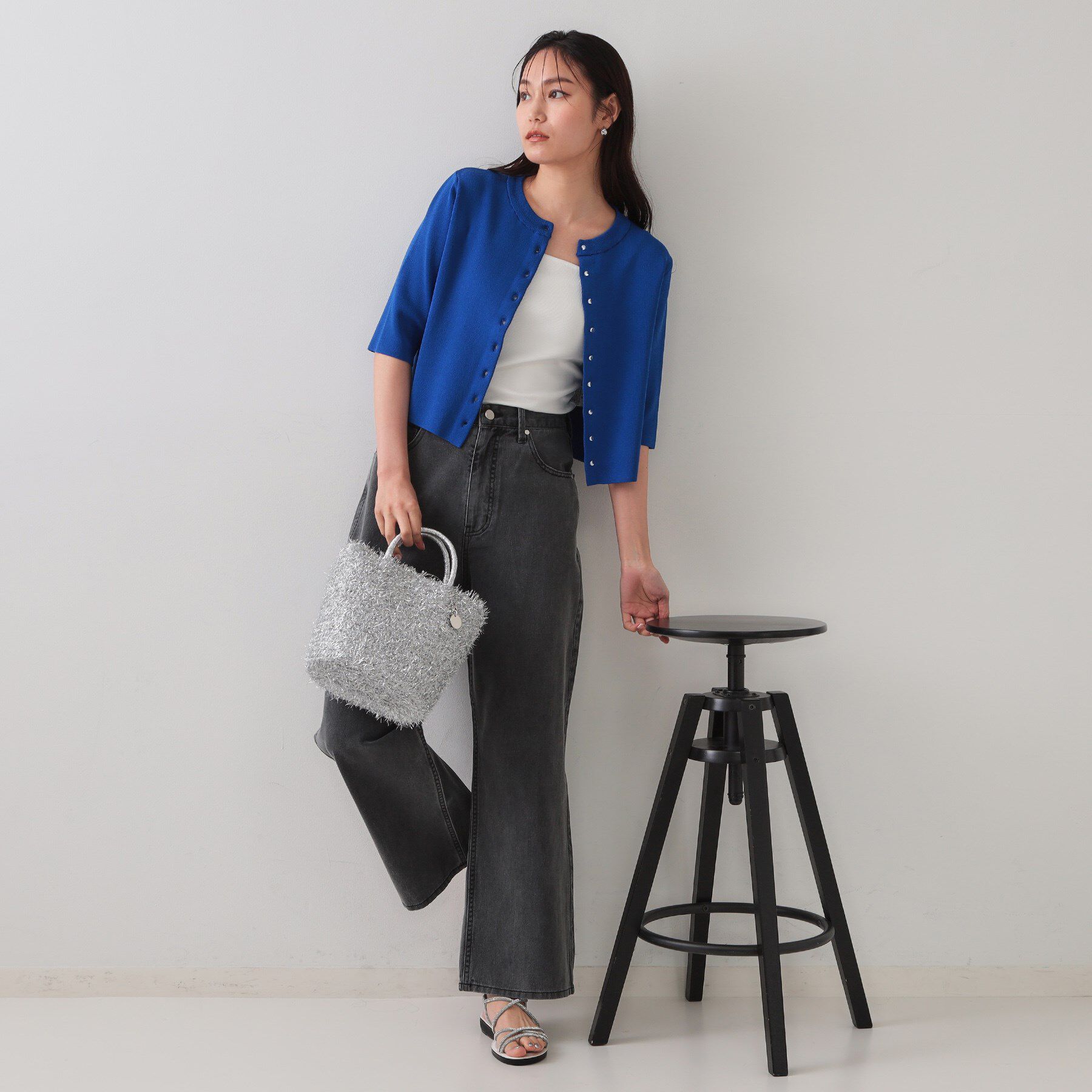 OPAQUE.CLIP「ショートニットカーディガン【洗濯機洗い可】」|カーディガン|