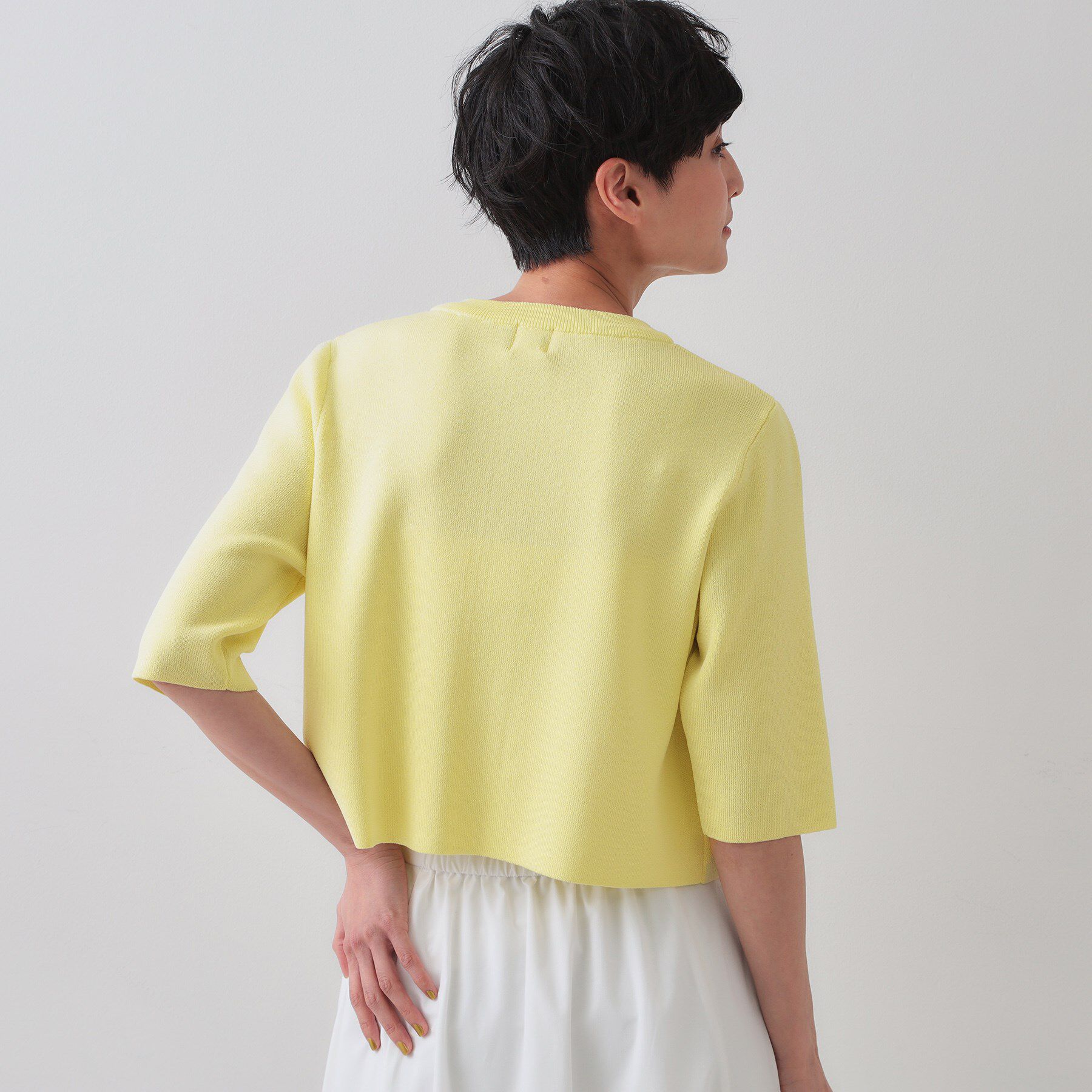 OPAQUE.CLIP「ショートニットカーディガン【洗濯機洗い可】」|カーディガン|