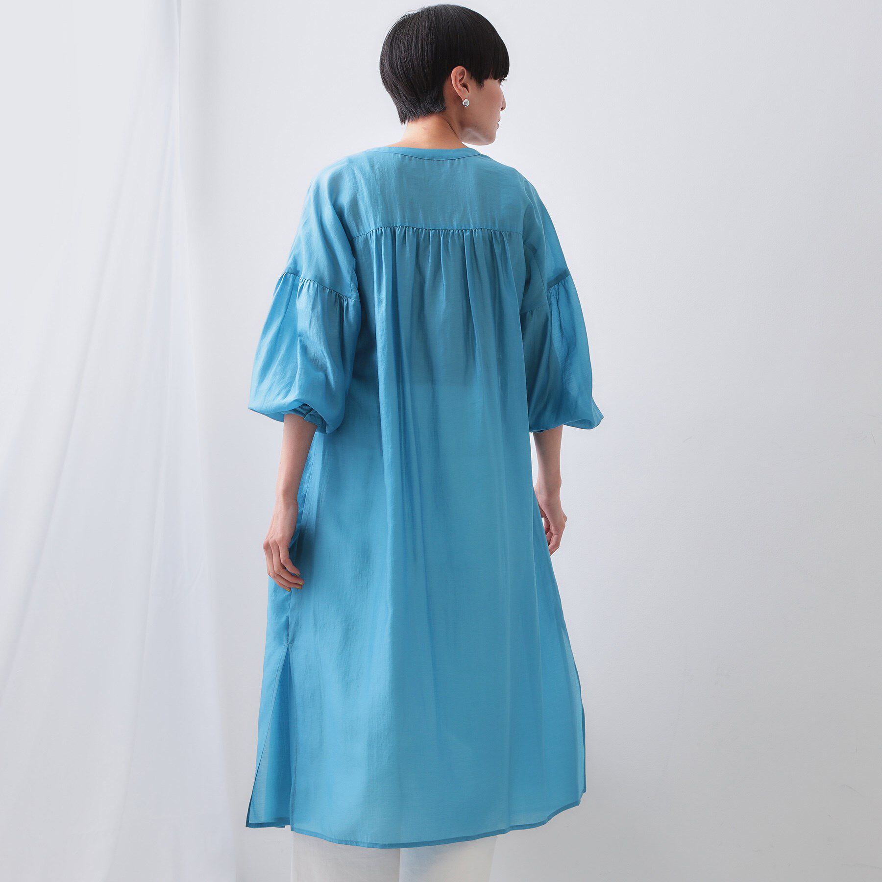 OPAQUE.CLIP「シアーシャツワンピース【洗濯機洗い可】」|ワンピース|