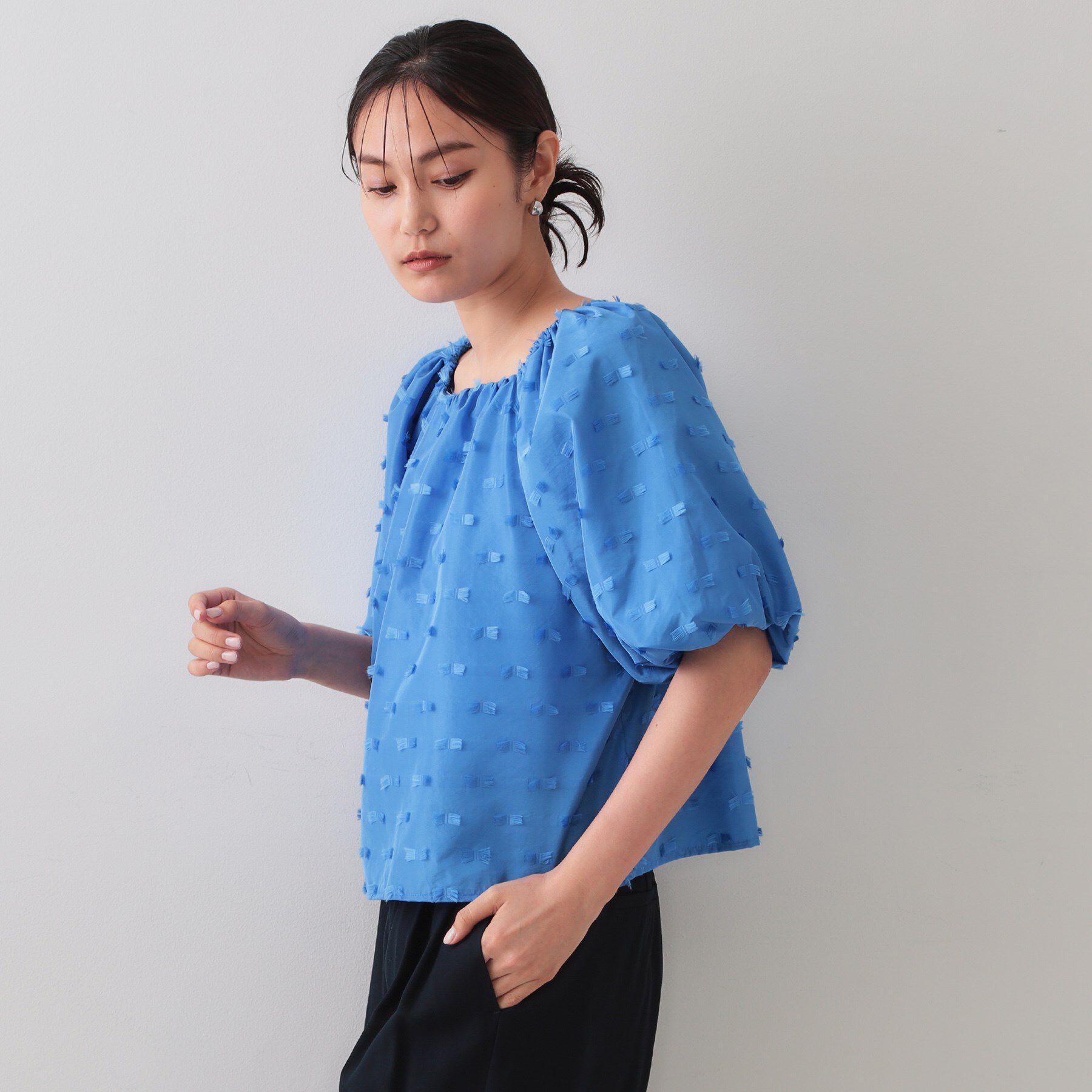 OPAQUE.CLIP「ジャカードボリュームブラウス【洗濯機洗い可】」|シャツ・ブラウス|