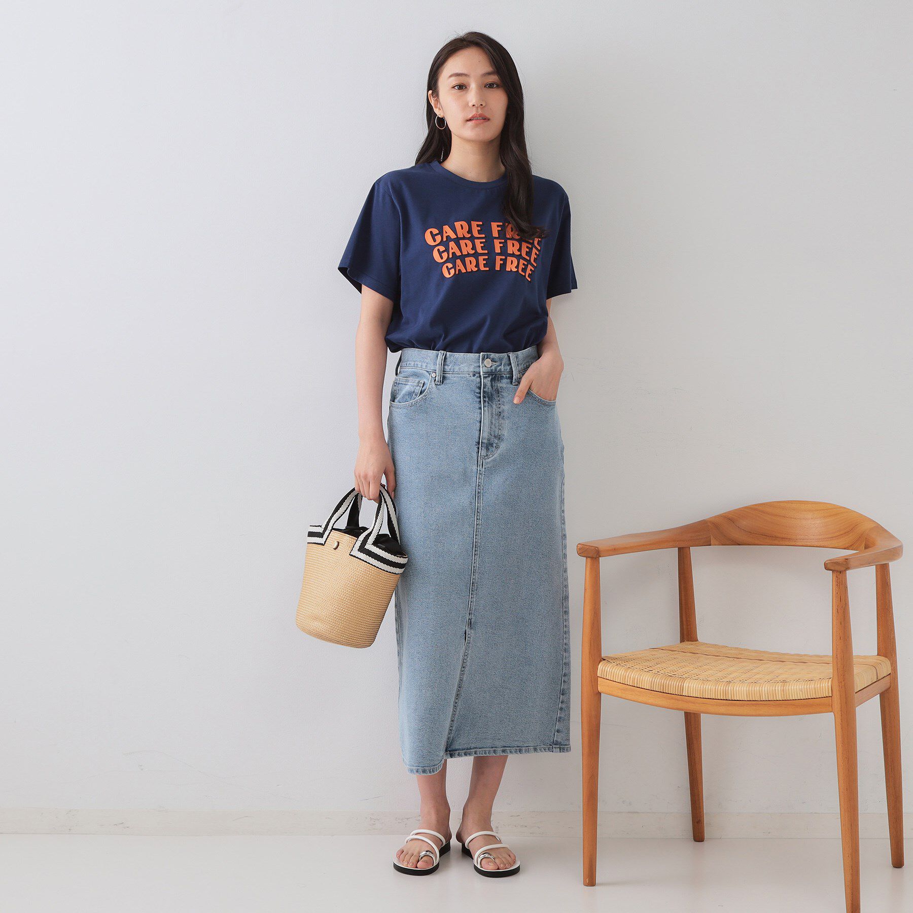 OPAQUE.CLIP「カラーロゴTシャツ【洗濯機洗い可】」|Tシャツ・カットソー|