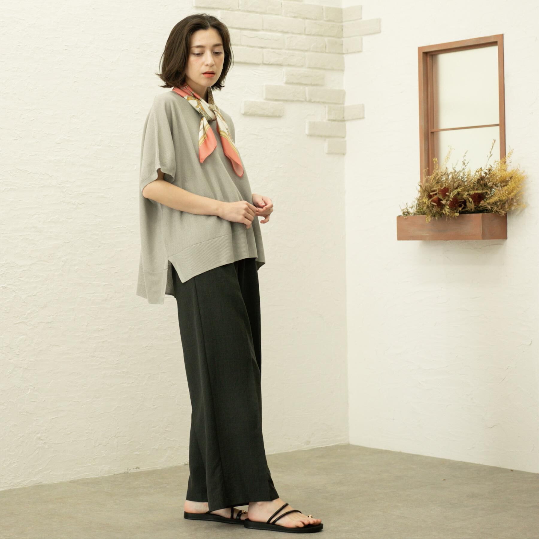 OPAQUE.CLIP「《5色展開/S-LLサイズ》リラクシーメッシュニット【洗濯機洗い可】」|ニット・セーター|