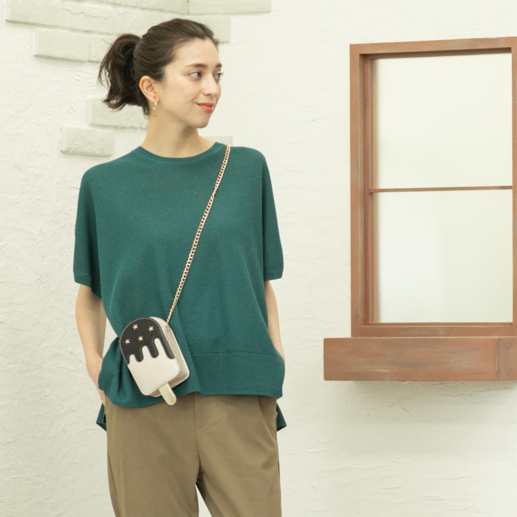 OPAQUE.CLIP「《5色展開/S-LLサイズ》リラクシーメッシュニット【洗濯機洗い可】」|ニット・セーター|