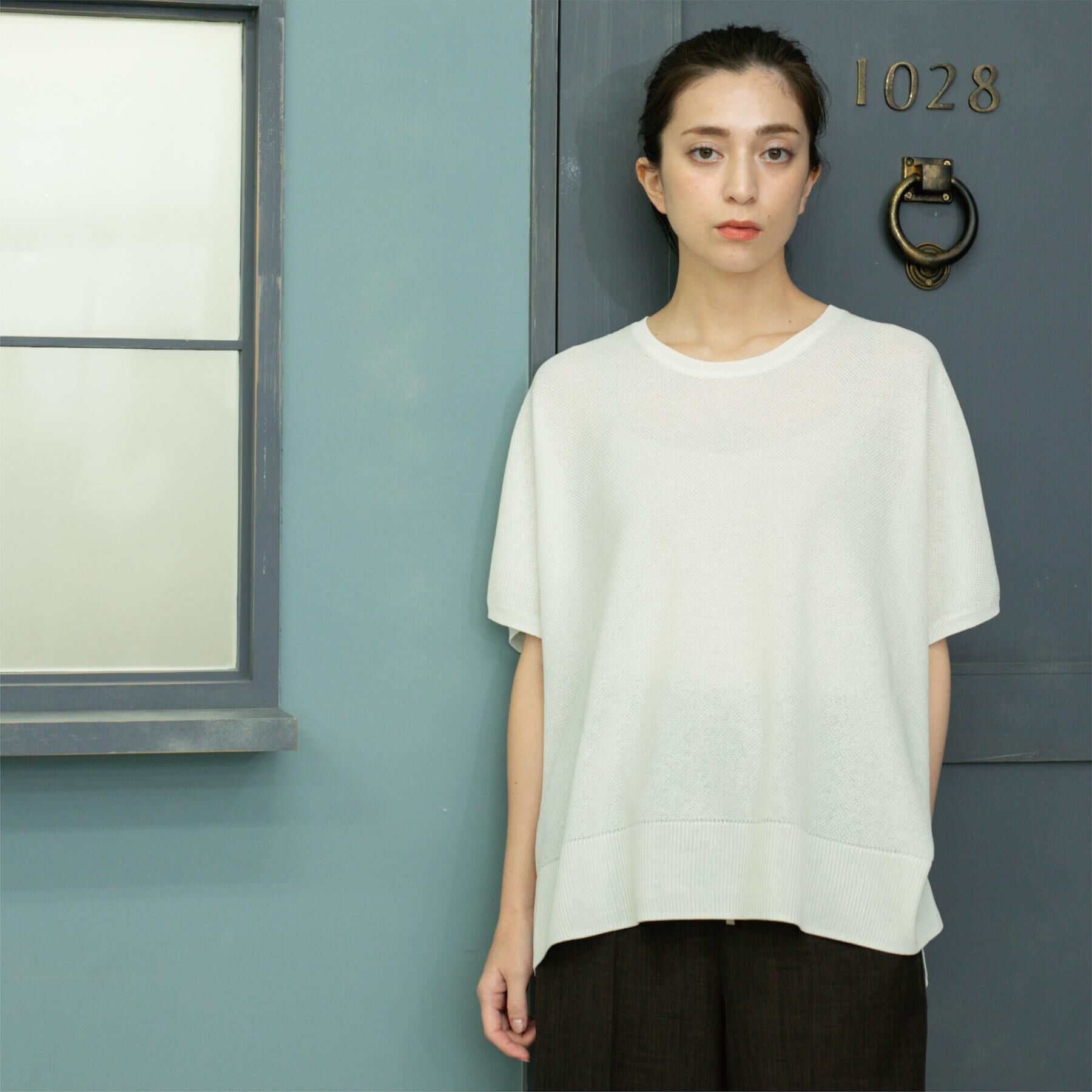 OPAQUE.CLIP「《5色展開/S-LLサイズ》リラクシーメッシュニット【洗濯機洗い可】」|ニット・セーター|