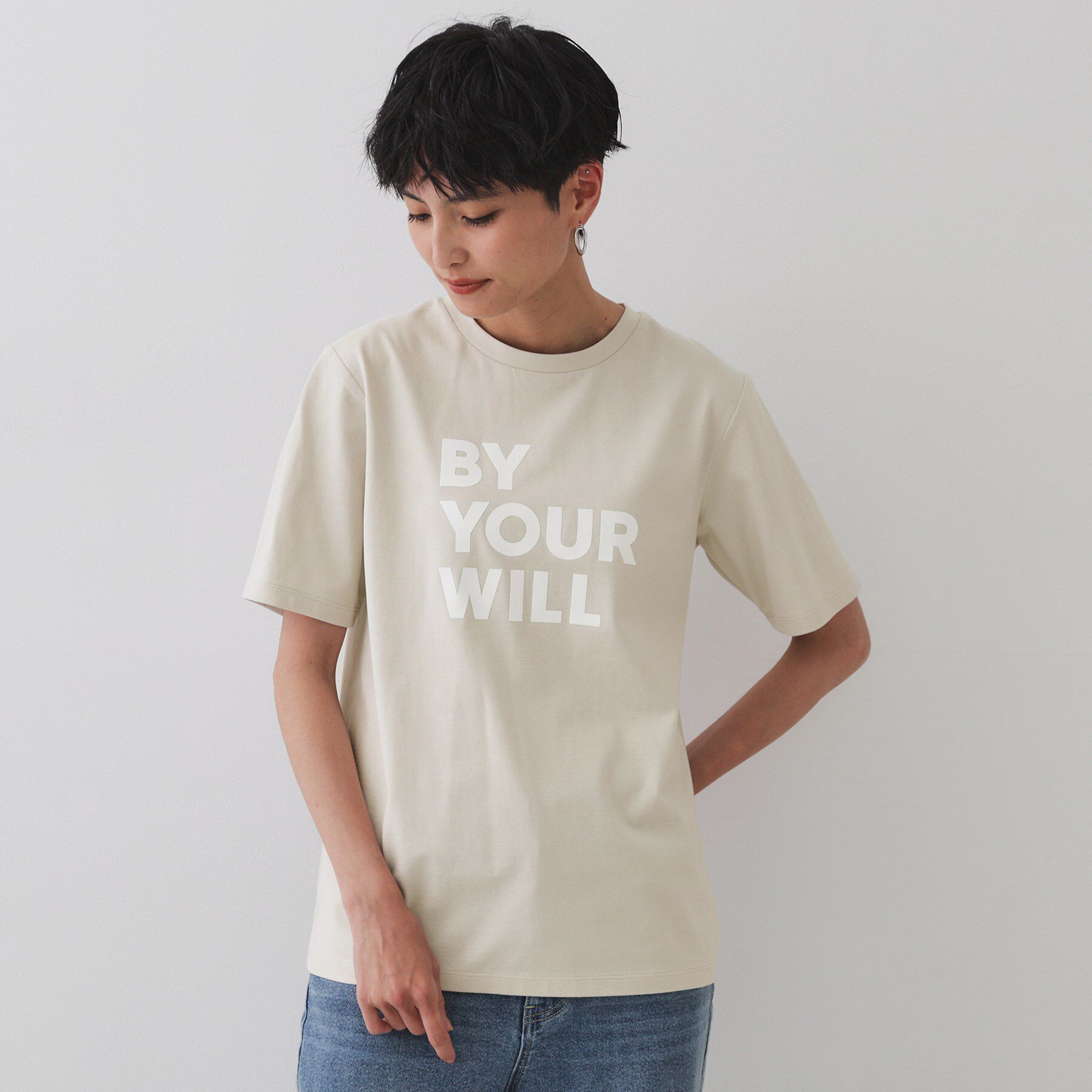 OPAQUE.CLIP「ロゴプリントTシャツ【洗濯機洗い可】」|Tシャツ・カットソー|