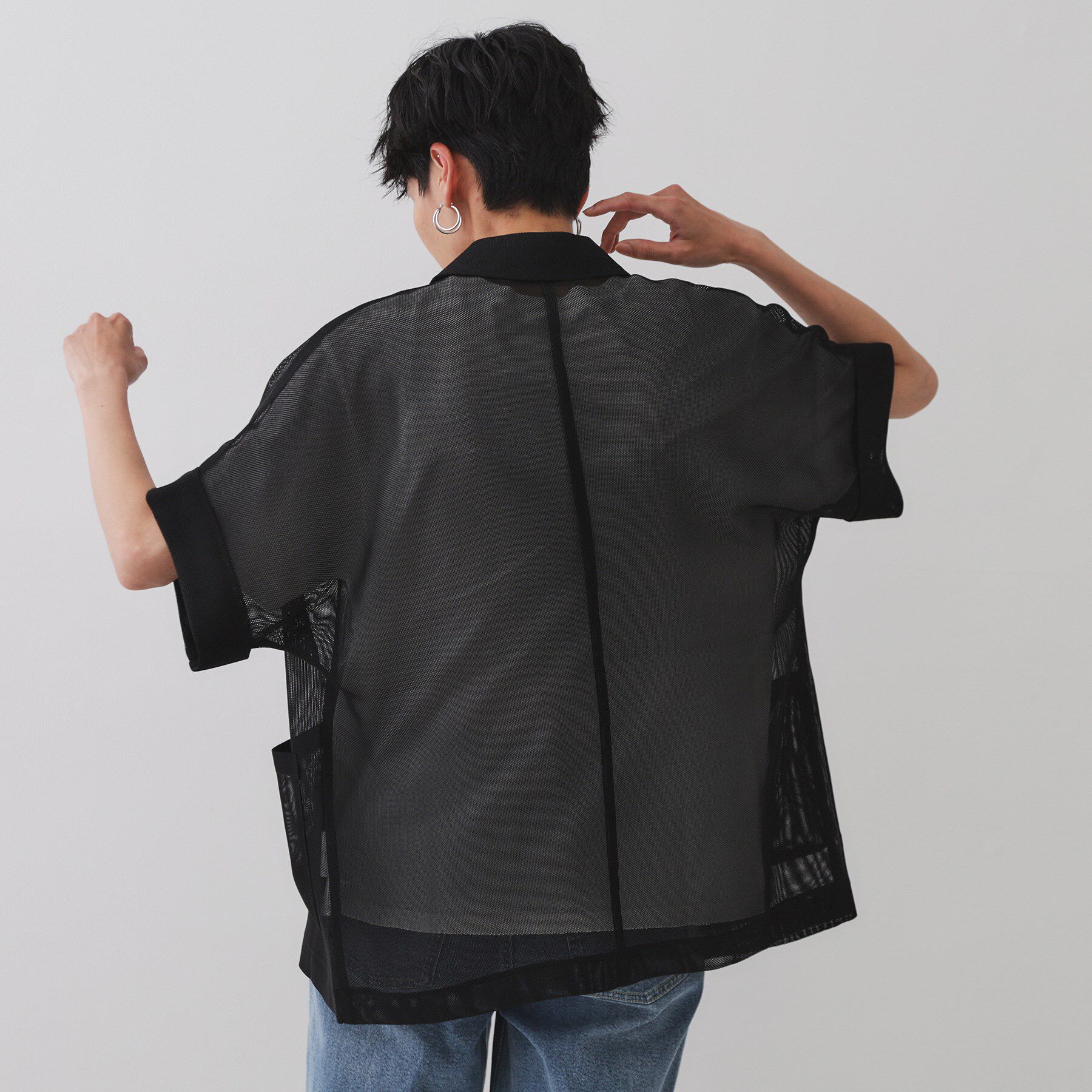 OPAQUE.CLIP「メッシュテーラードジャケット【洗濯機洗い可】」|テーラードジャケット|