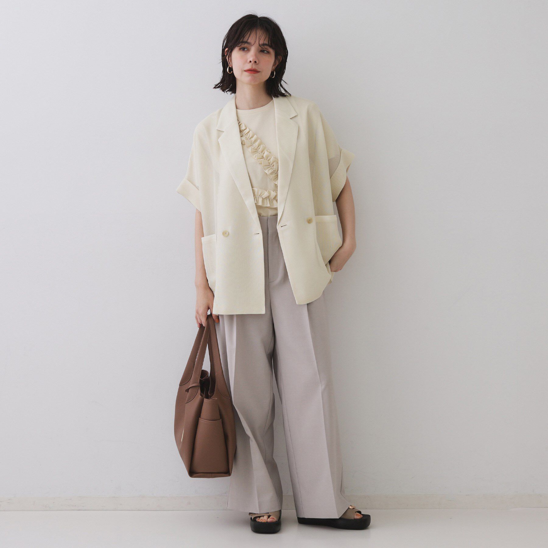 OPAQUE.CLIP「メッシュテーラードジャケット【洗濯機洗い可】」|テーラードジャケット|