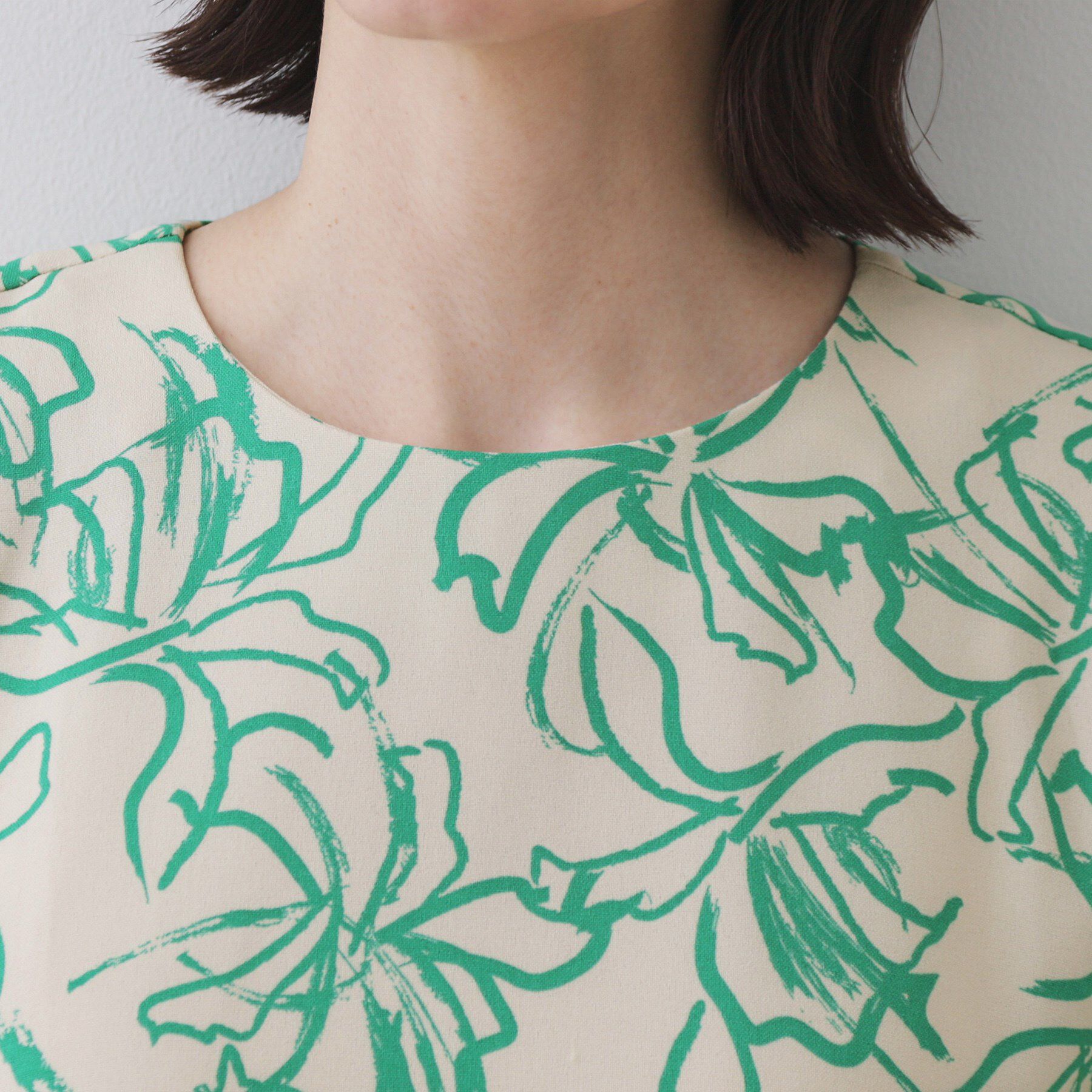 OPAQUE.CLIP「手書き風プリントワンピース【洗濯機洗い可】」|ワンピース|