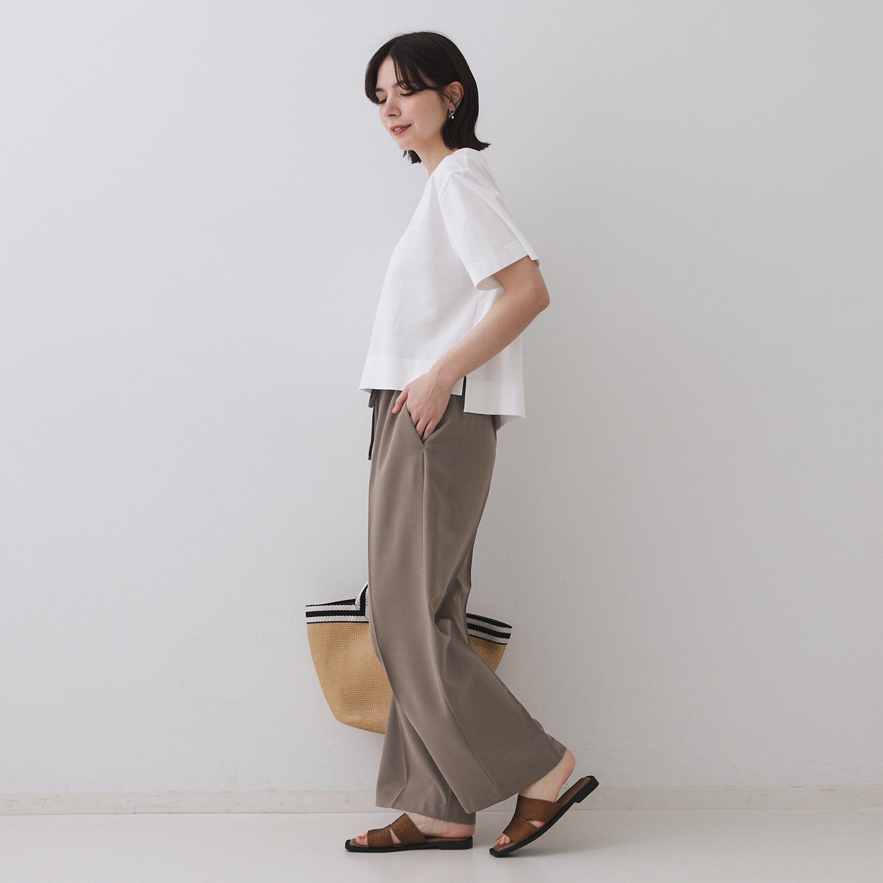 OPAQUE.CLIP「《丈が選べる/SS-LLサイズ》美脚ストレッチイージーワイドパンツ/セットアップ対応【防シワ/洗濯機」|その他|