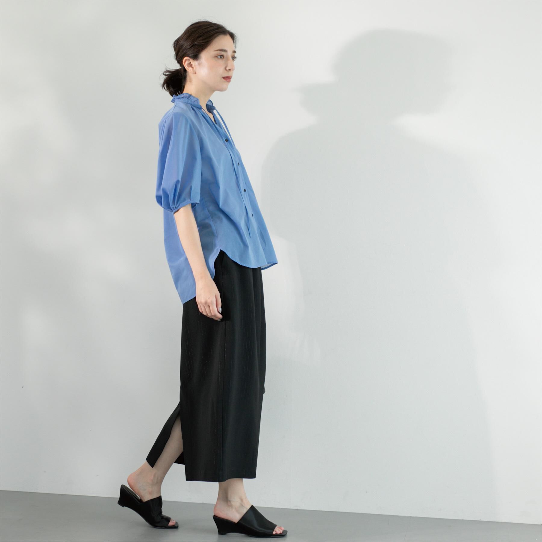 OPAQUE.CLIP「ラメストライプイージーナロースカート/セットアップ可【洗濯機洗い可/防シワ/吸水速乾】」|スカート|