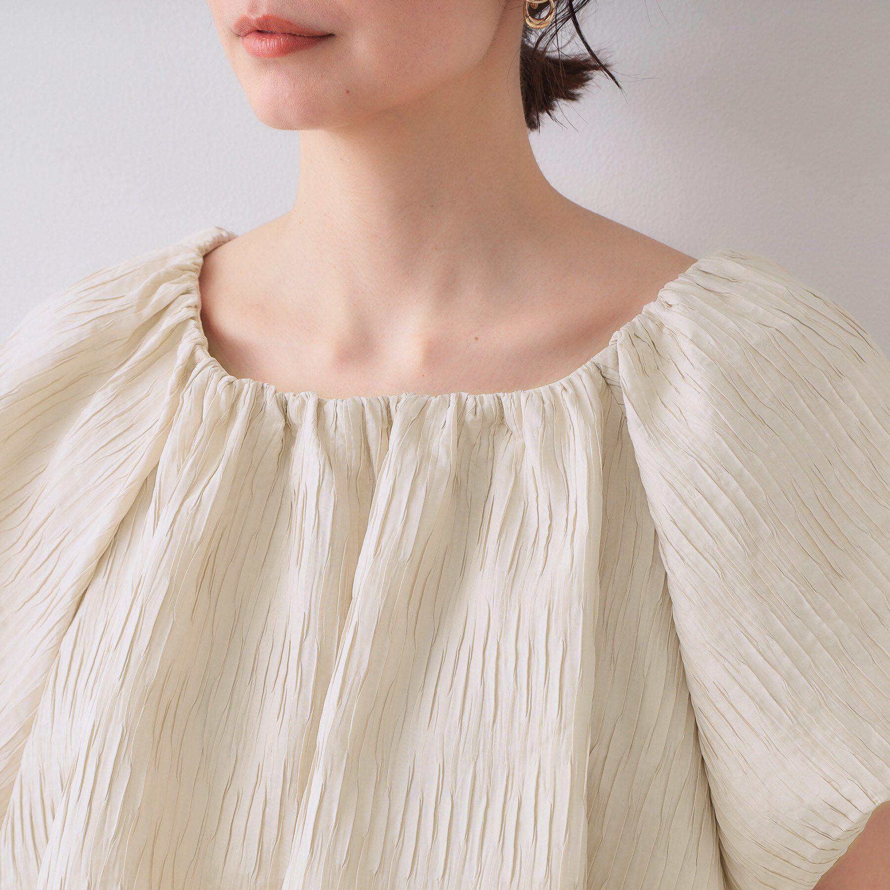 OPAQUE.CLIP「ふくれジャカードバルーンブラウス【洗濯機洗い可】」|シャツ・ブラウス|