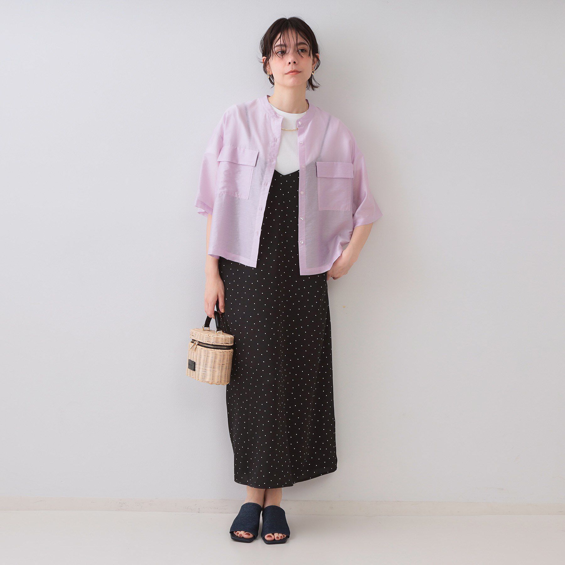 OPAQUE.CLIP「シアーダブルポケットシャツ【洗濯機洗い可】」|シャツ・ブラウス|