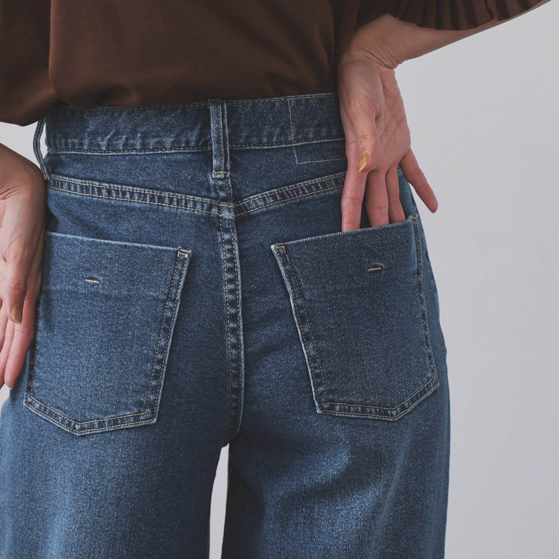 OPAQUE.CLIP「ストレッチバギーデニム【洗濯機洗い可】《SS～LL》」|デニム|