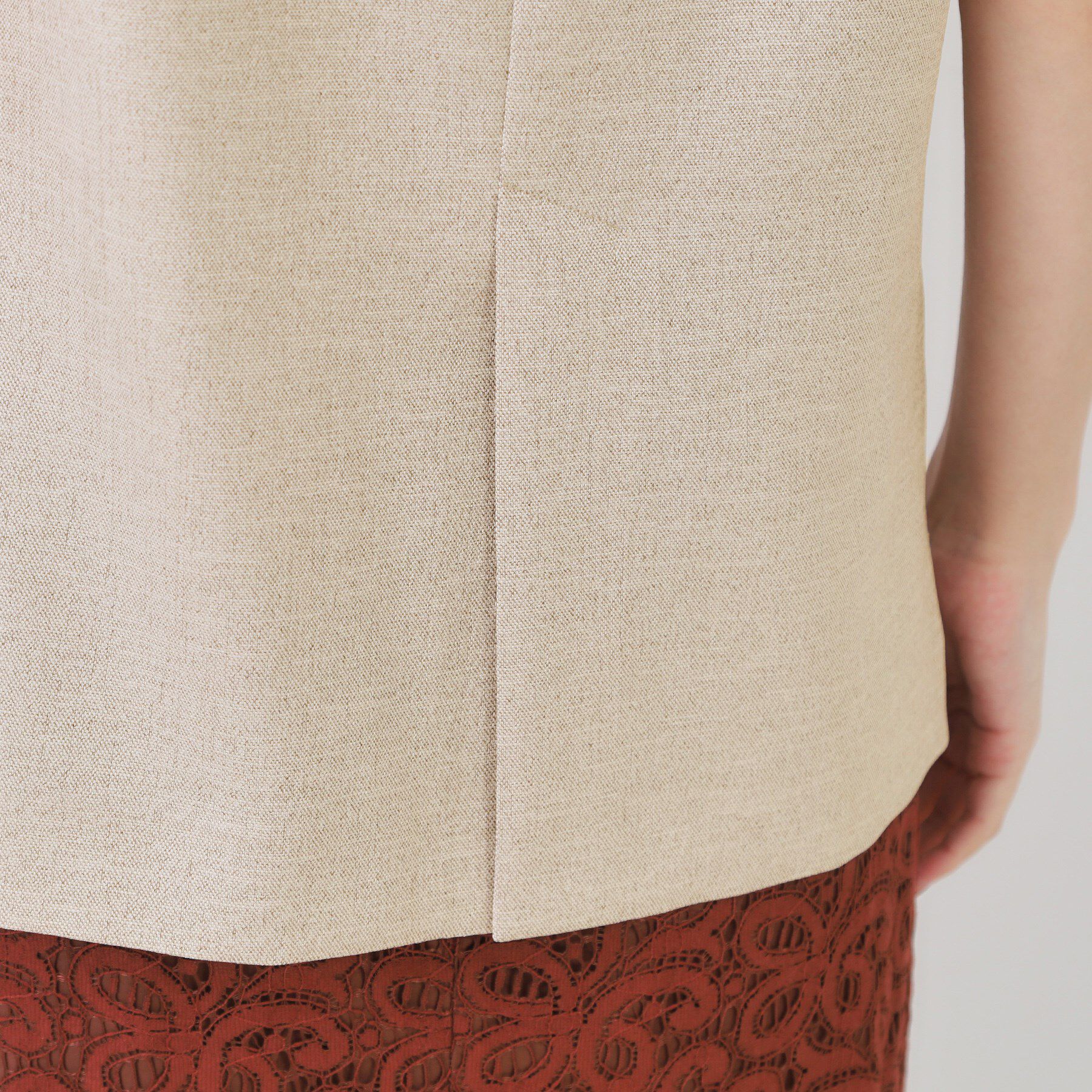 OPAQUE.CLIP「リネンライクVネックジレ【洗濯機洗い可】」|ベスト・ジレ|