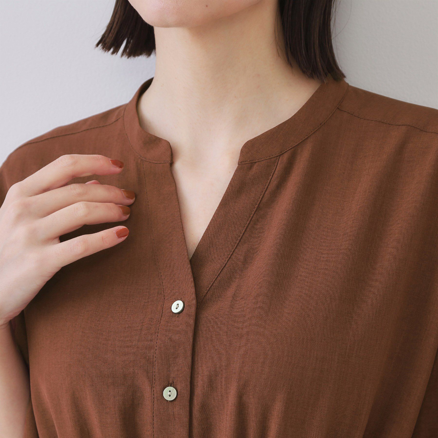 OPAQUE.CLIP「リネンライクスキッパーフィット＆フレアワンピース【洗濯機洗い可】」|ワンピース|