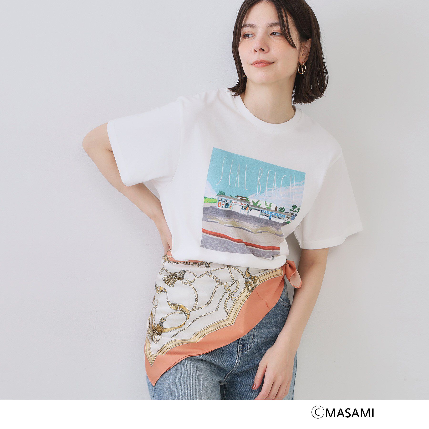 OPAQUE.CLIP「チェーン柄スクエア大判スカーフ」|バンダナ・スカーフ|