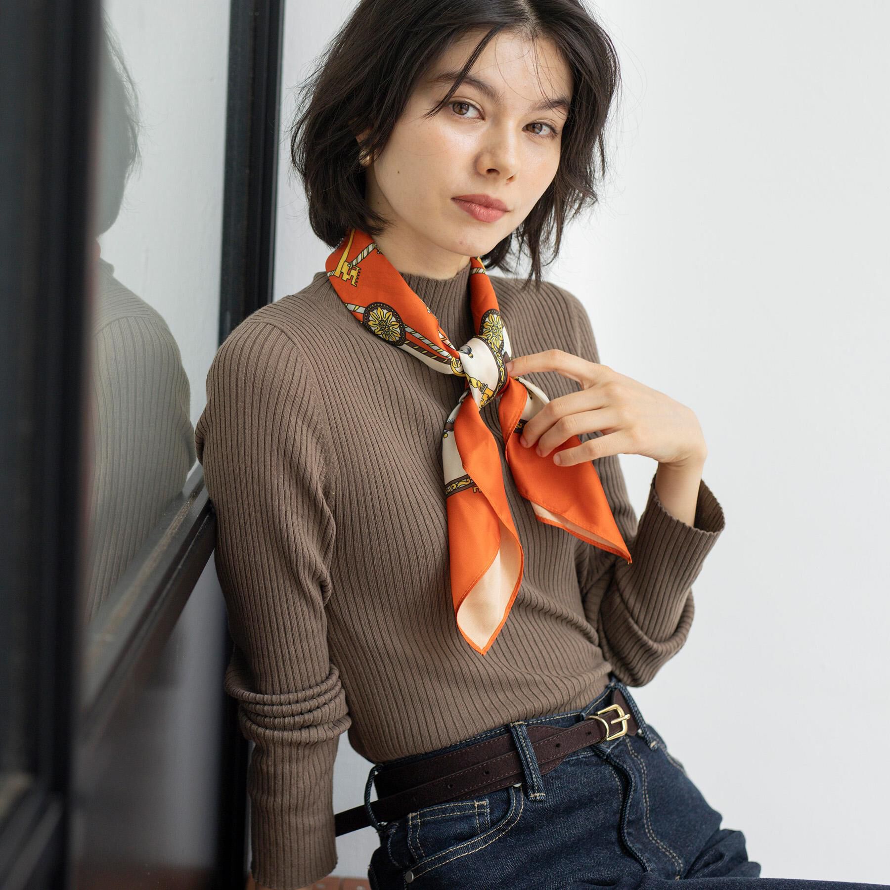 OPAQUE.CLIP「アンティーク柄スクエア大判スカーフ」|バンダナ・スカーフ|