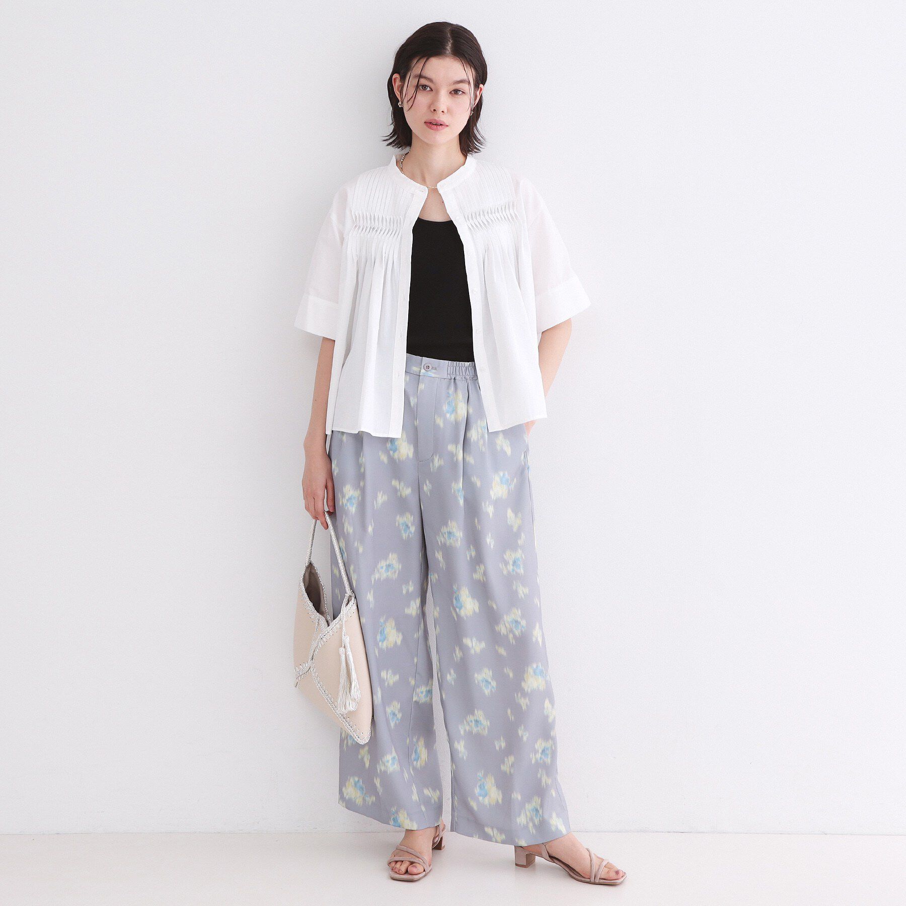 OPAQUE.CLIP「ピンタックフレアシャツ【洗濯機洗い可】」|シャツ・ブラウス|