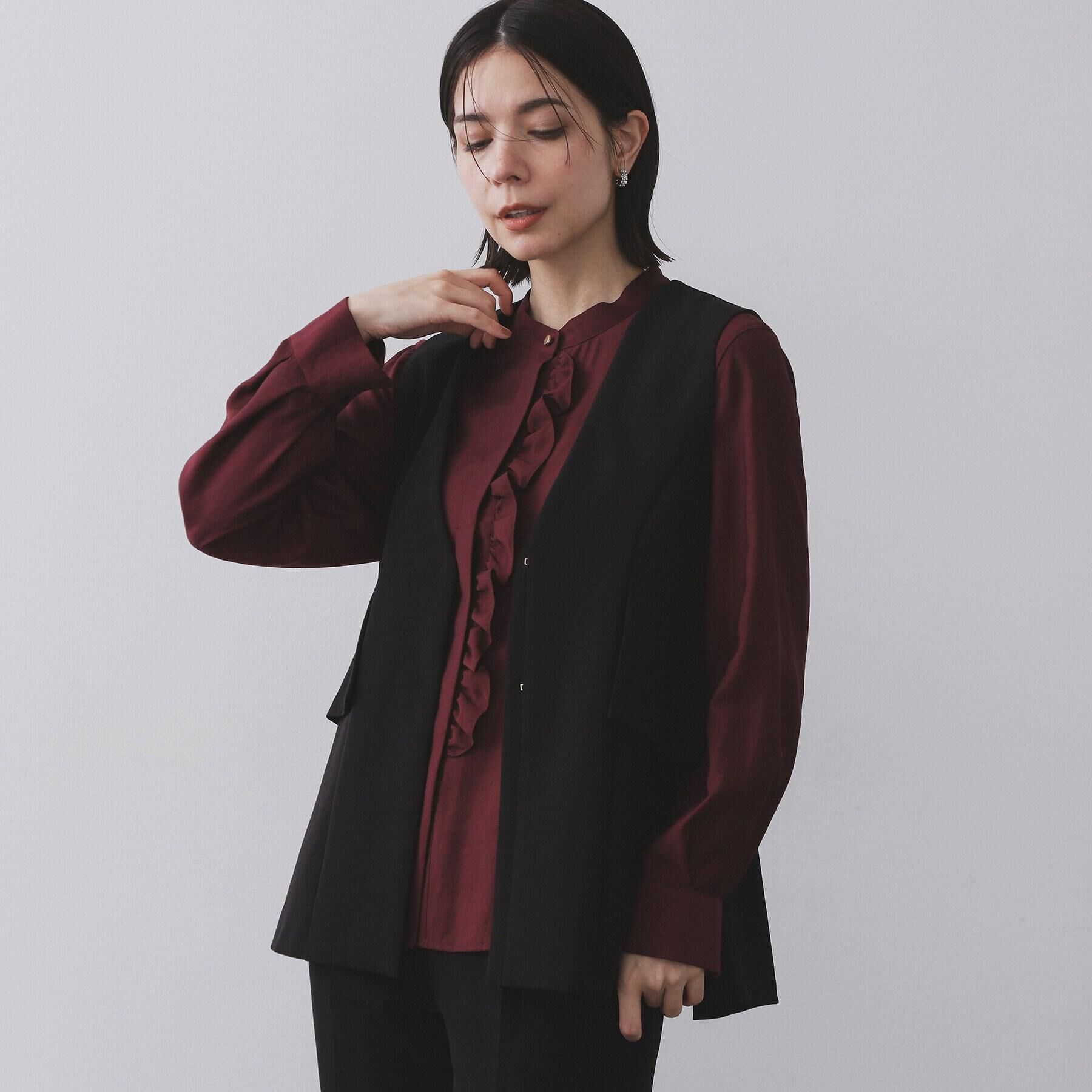 OPAQUE.CLIP「フリルペプラムジレ/セットアップ対応可【洗濯機洗い可】」|ベスト・ジレ|