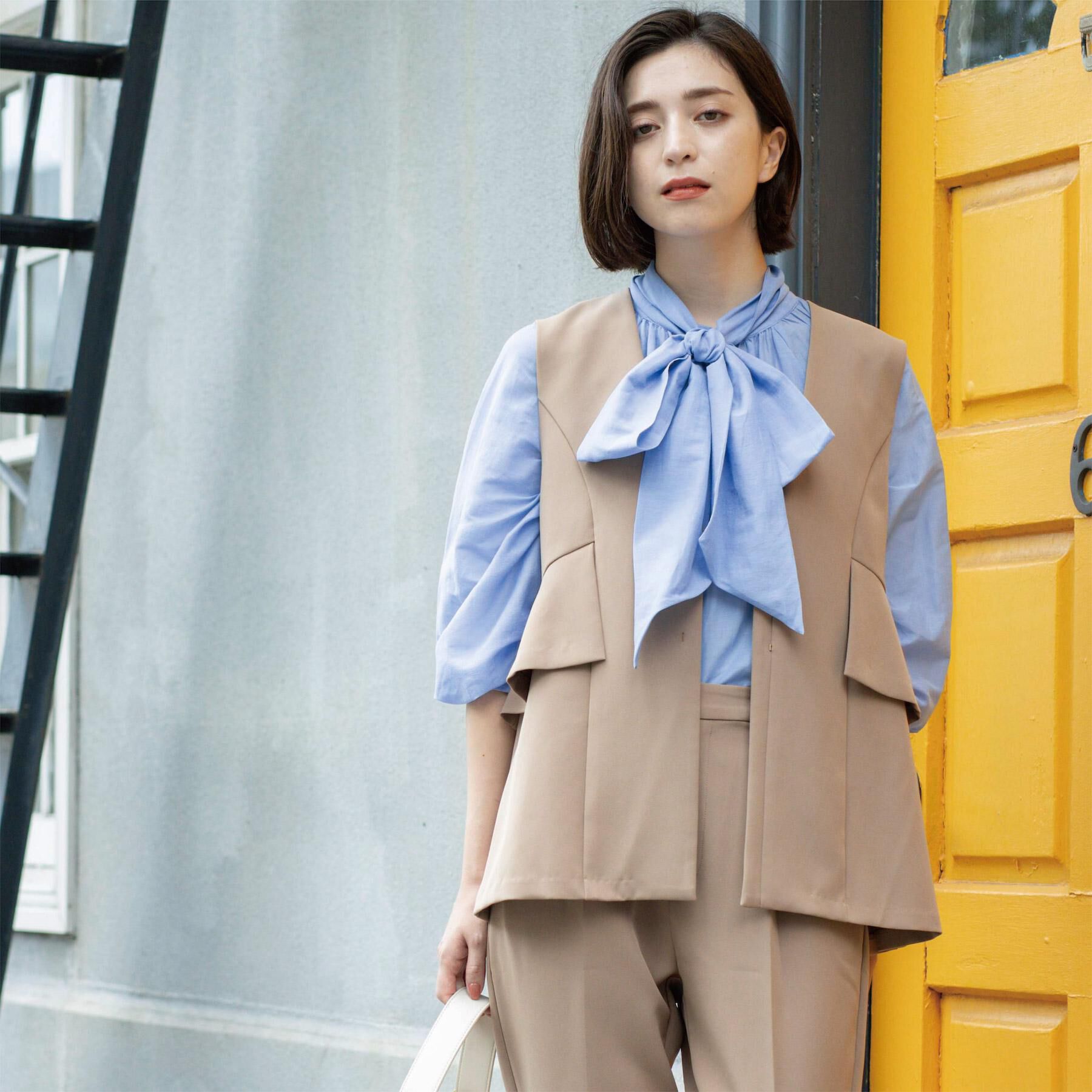 OPAQUE.CLIP「フリルペプラムジレ/セットアップ対応可【洗濯機洗い可】」|ベスト・ジレ|