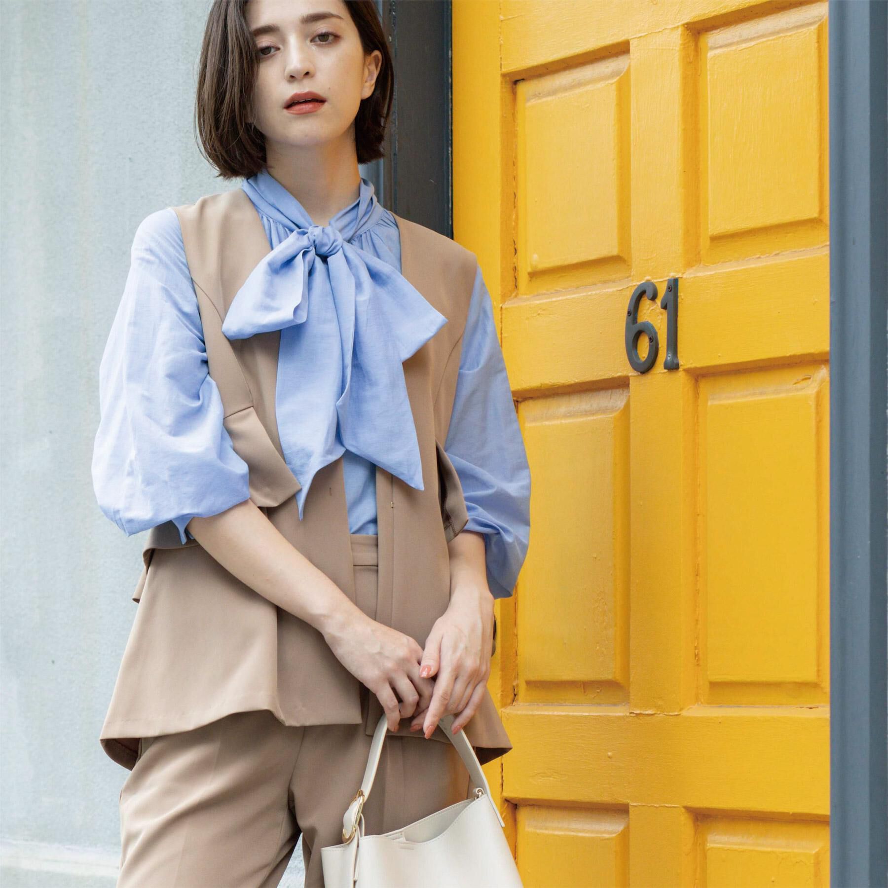 OPAQUE.CLIP「フリルペプラムジレ/セットアップ対応可【洗濯機洗い可】」|ベスト・ジレ|