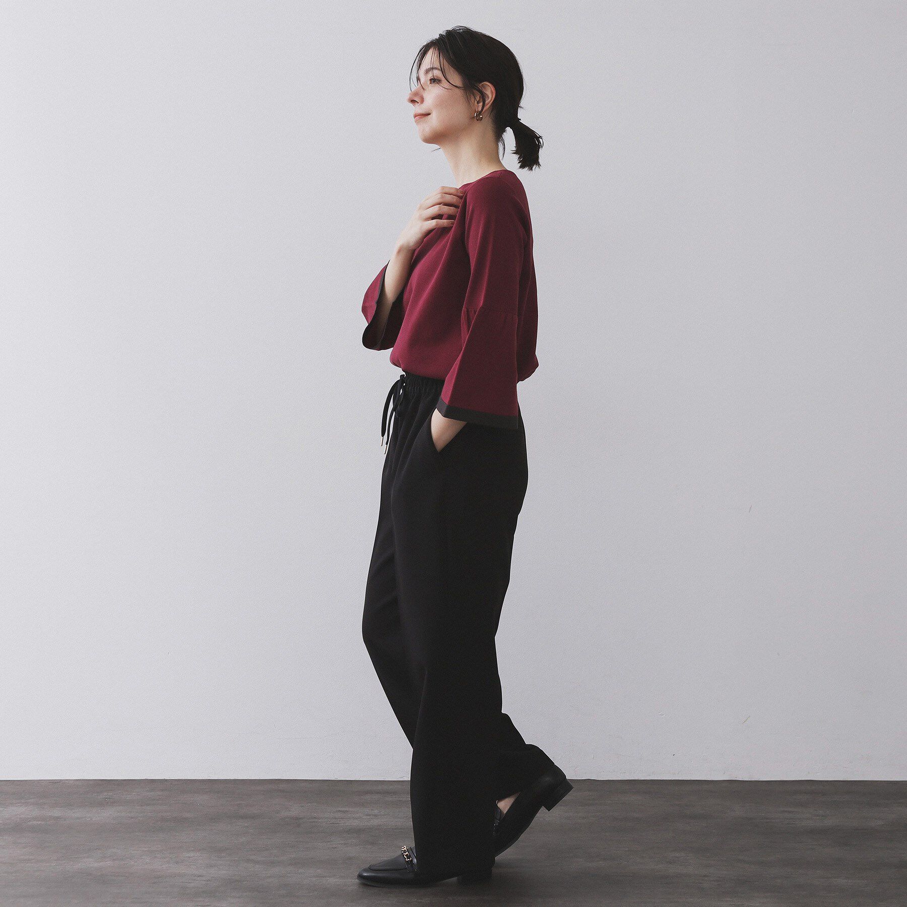 OPAQUE.CLIP「《SS-LLサイズ》ストレッチ美脚イージーワイドパンツ【防シワ/洗濯機洗い可】」|その他|