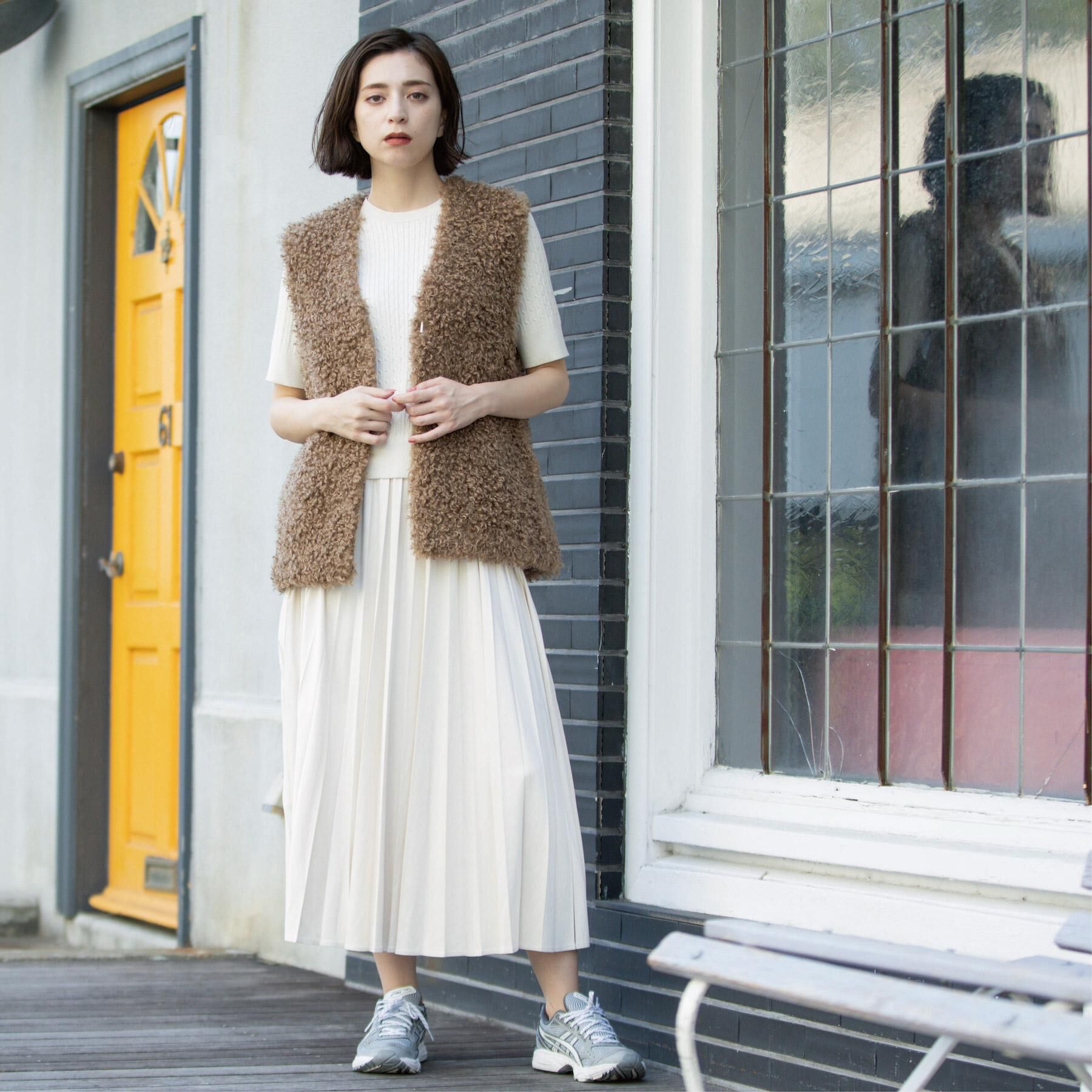 OPAQUE.CLIP「フェイクスウェードプリーツスカート【静電気防止加工/洗濯機OK】」|スカート|