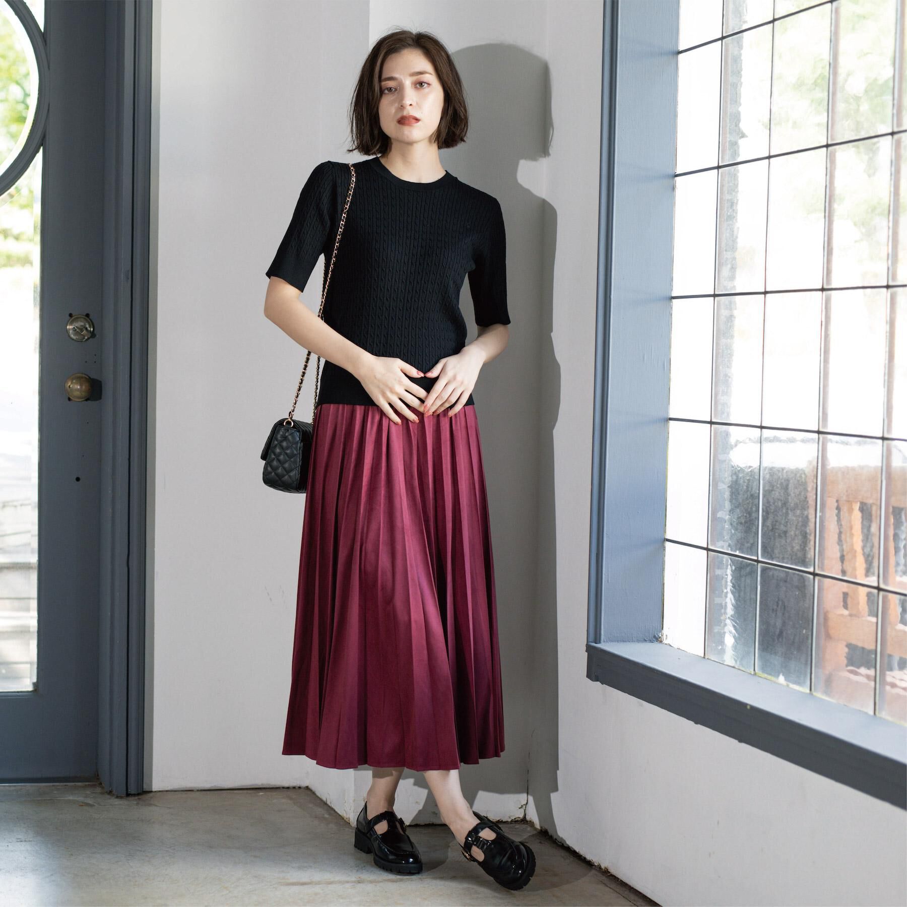 OPAQUE.CLIP「フェイクスウェードプリーツスカート【静電気防止加工/洗濯機OK】」|スカート|