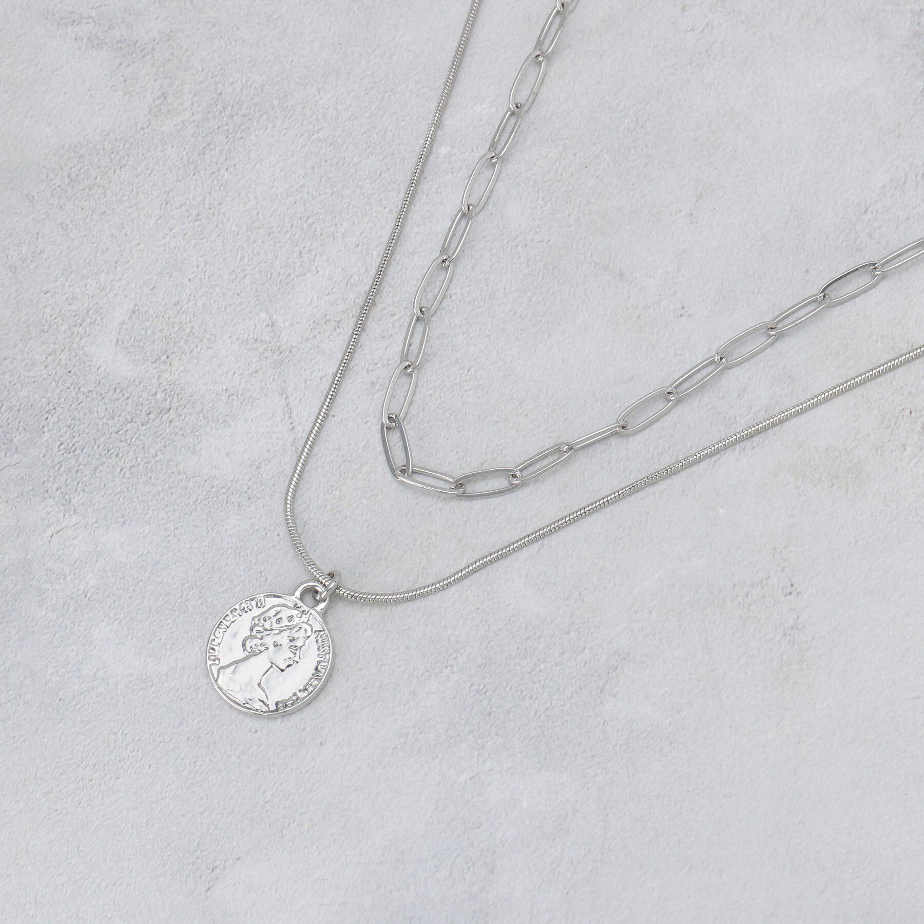 OPAQUE.CLIP「2種チェーンコインネックレス」|ネックレス|シルバー(006)
