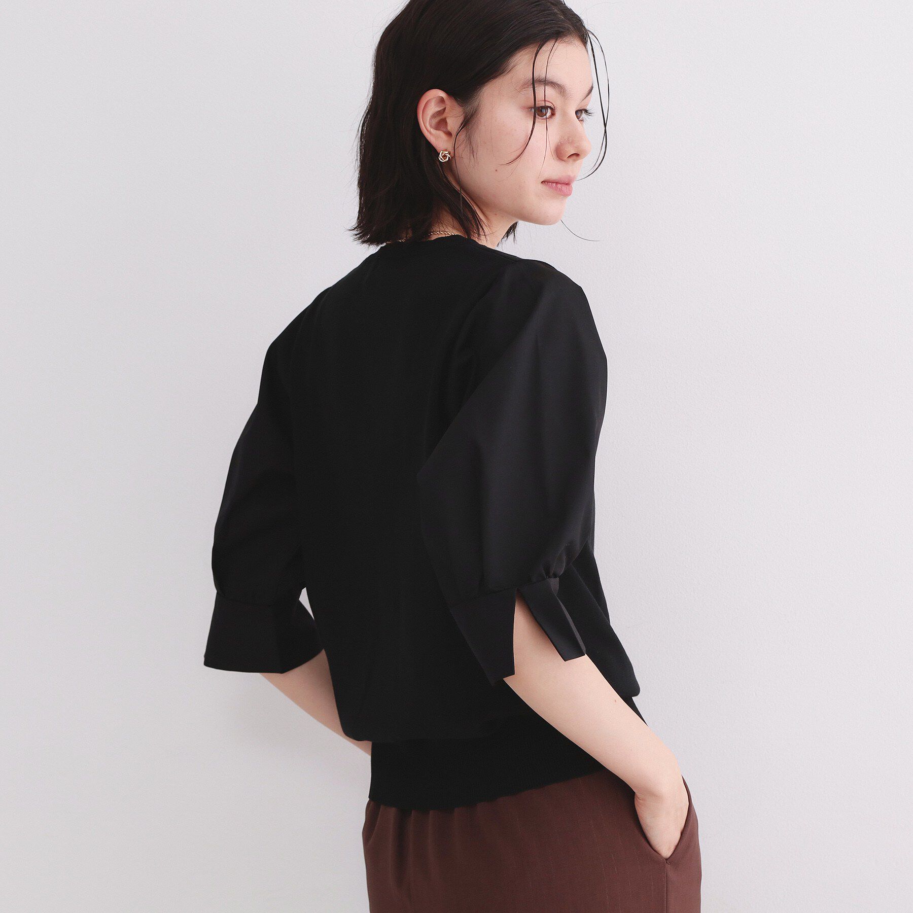 OPAQUE.CLIP「ドッキングスリーブニット【洗濯機洗い可/抗ピル】」|ニット・セーター|