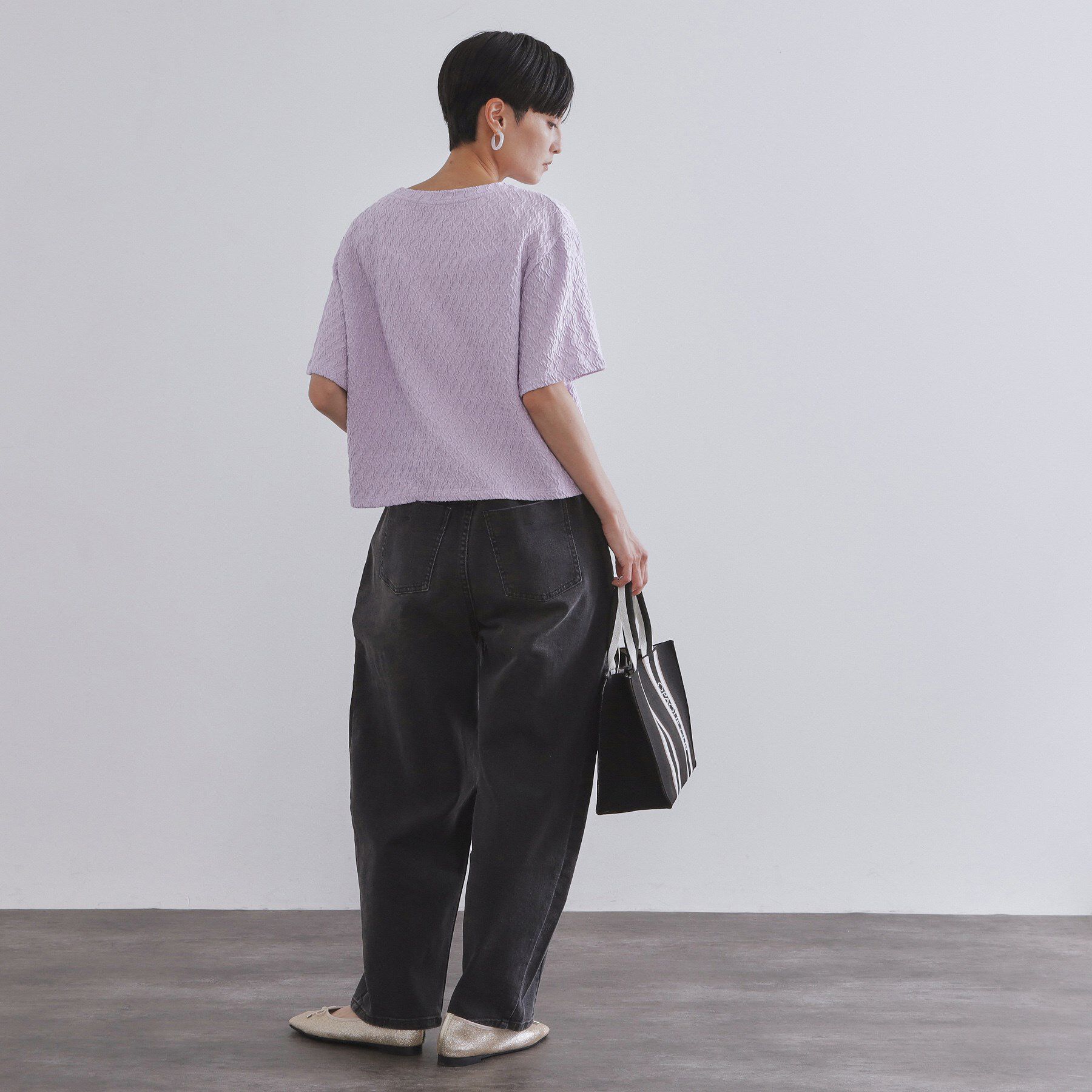 OPAQUE.CLIP「ふくれジャカードトップス【洗濯機洗い可】」|Tシャツ・カットソー|