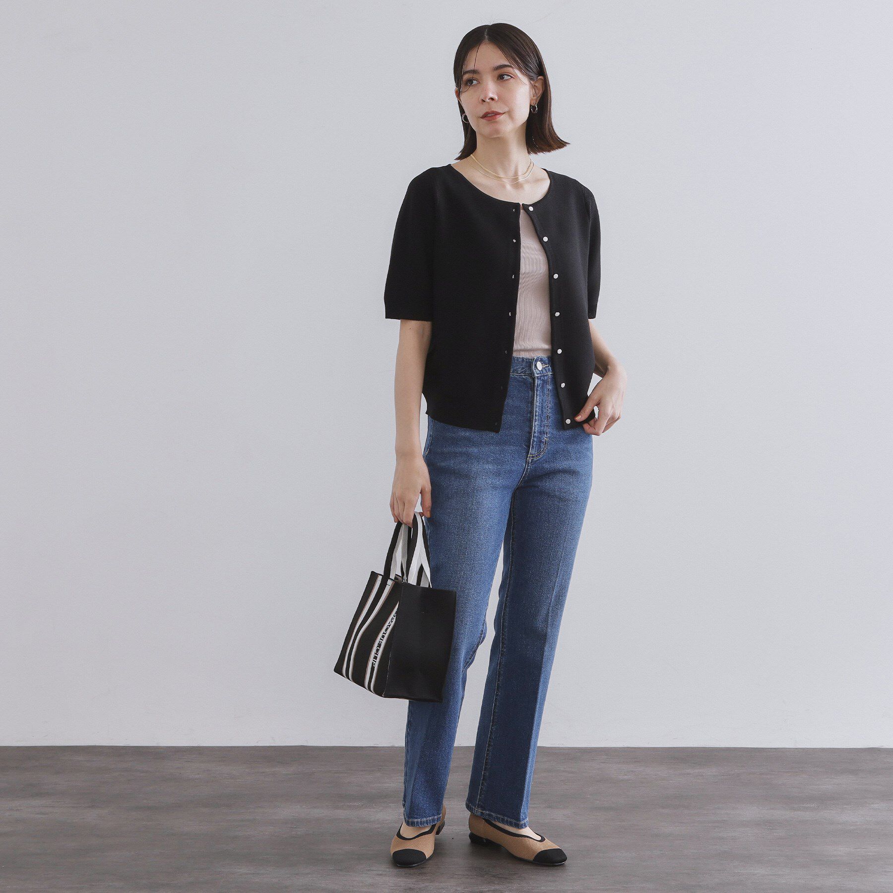 OPAQUE.CLIP「ガーダーニットカーディガン【UVケア/洗濯機洗い可】」|カーディガン|