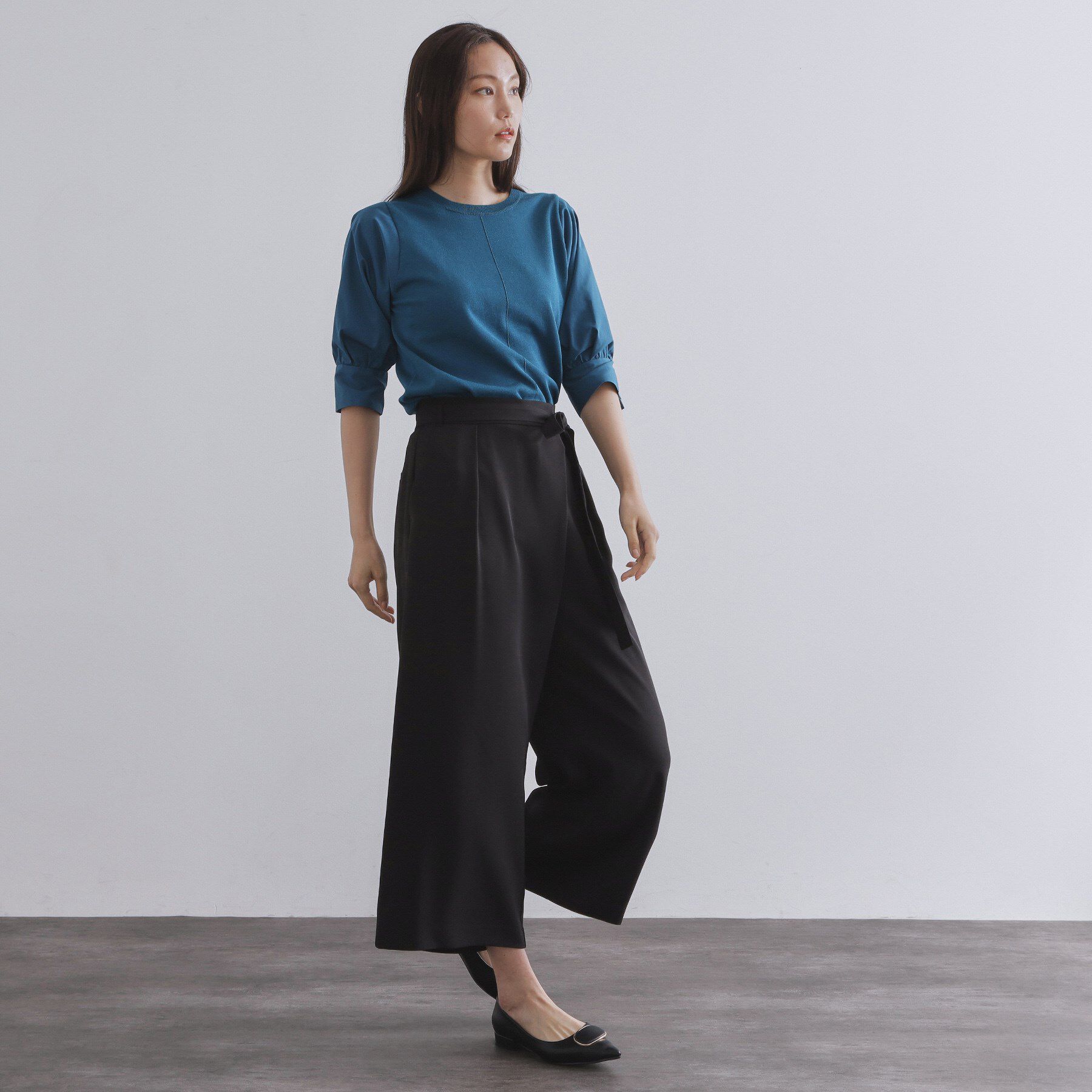 OPAQUE.CLIP「サッシュリボン付きラップデザインパンツ【洗濯機洗い可】」|その他|